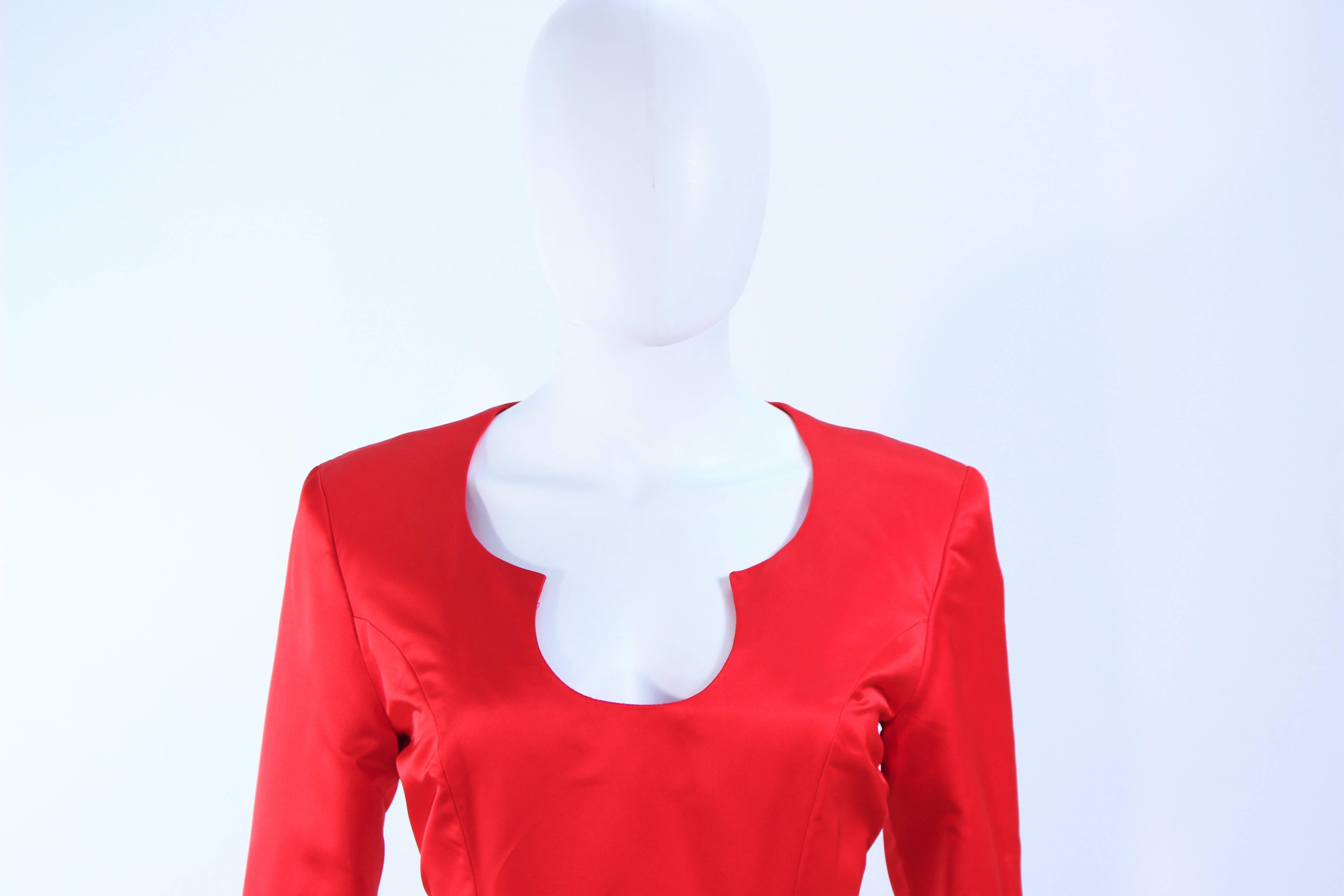 Women's TED HEYMAN Red Silk Cocktail Dress with Lace Trim Size 8 For Sale