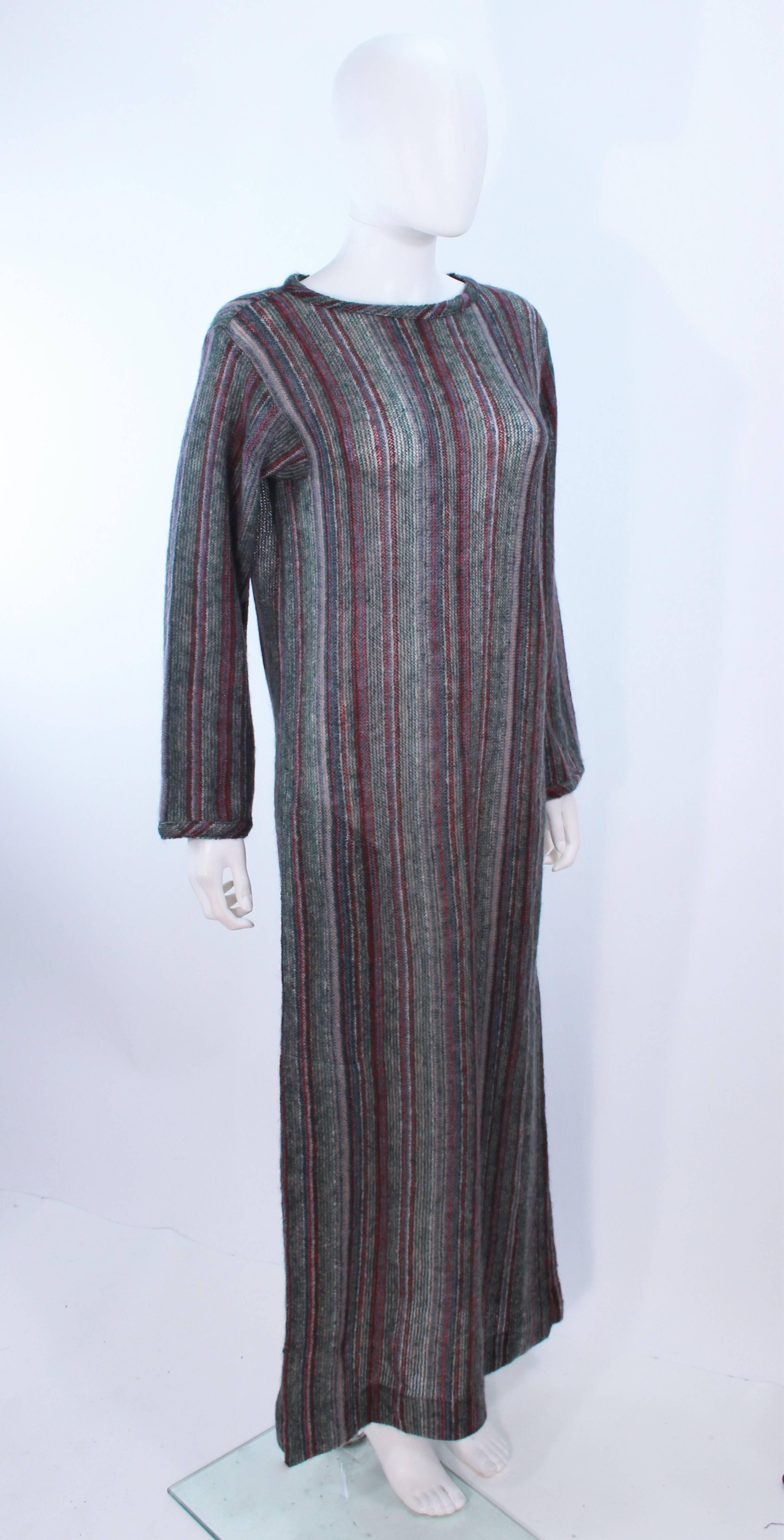 MISSONI Grey Mauve Green Full Length Sweater Dress Size Medium Large In Excellent Condition For Sale In Los Angeles, CA