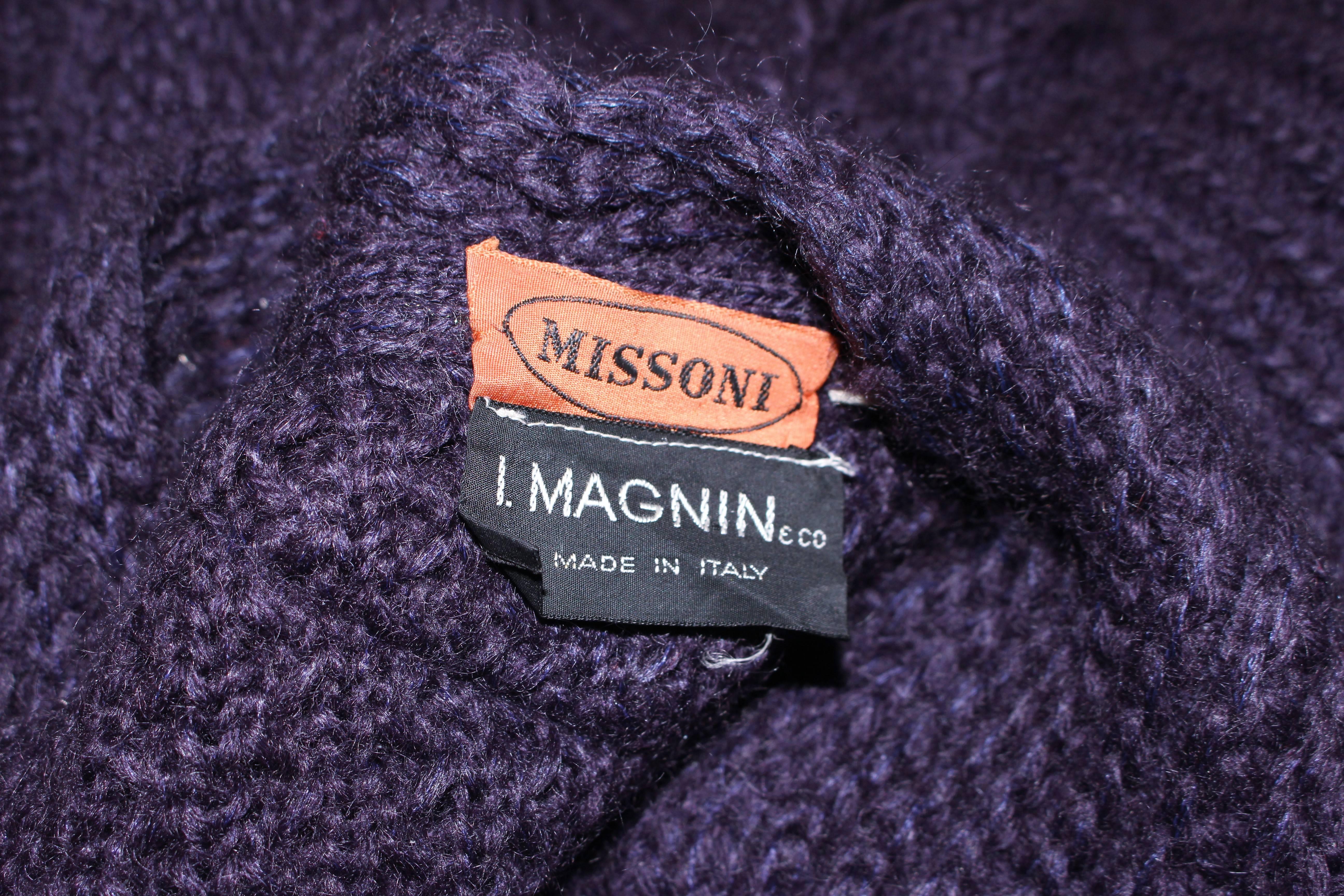 MISSONI Purple Wool Knit Full Length Sweater Size Medium  For Sale 5
