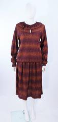 MISSONI Conjunto de falda de punto metalizado bronce y morado Talla 8