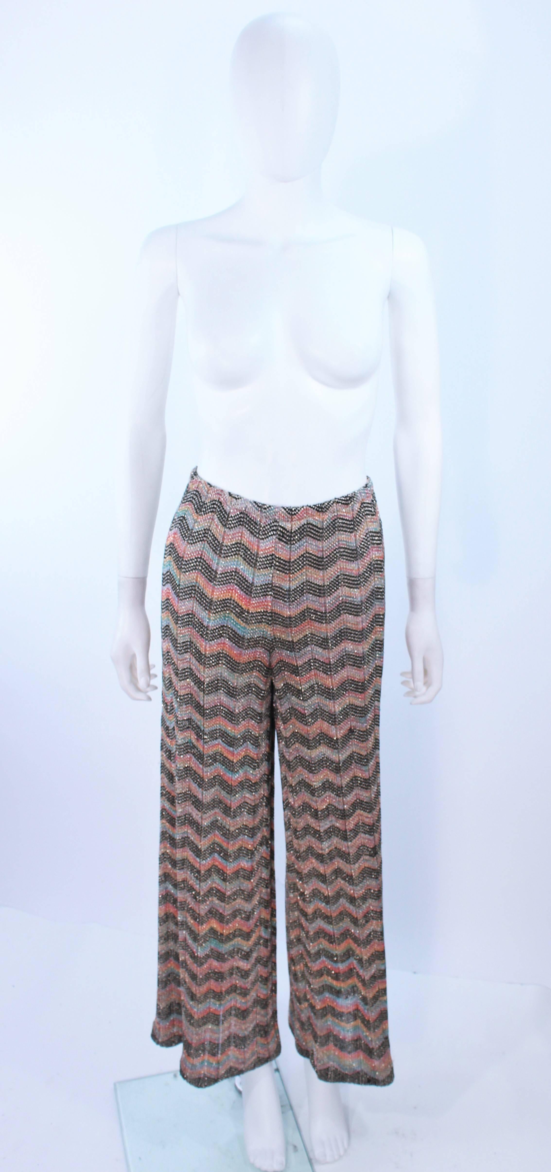 MISSONI Gold and Black Zig Zag Pattern Metallic Knit Size 46 For Sale 2