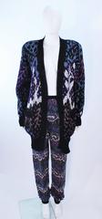 MISSONI Knit Navy Cardigan Pants & Skirt Ensemble Size Large