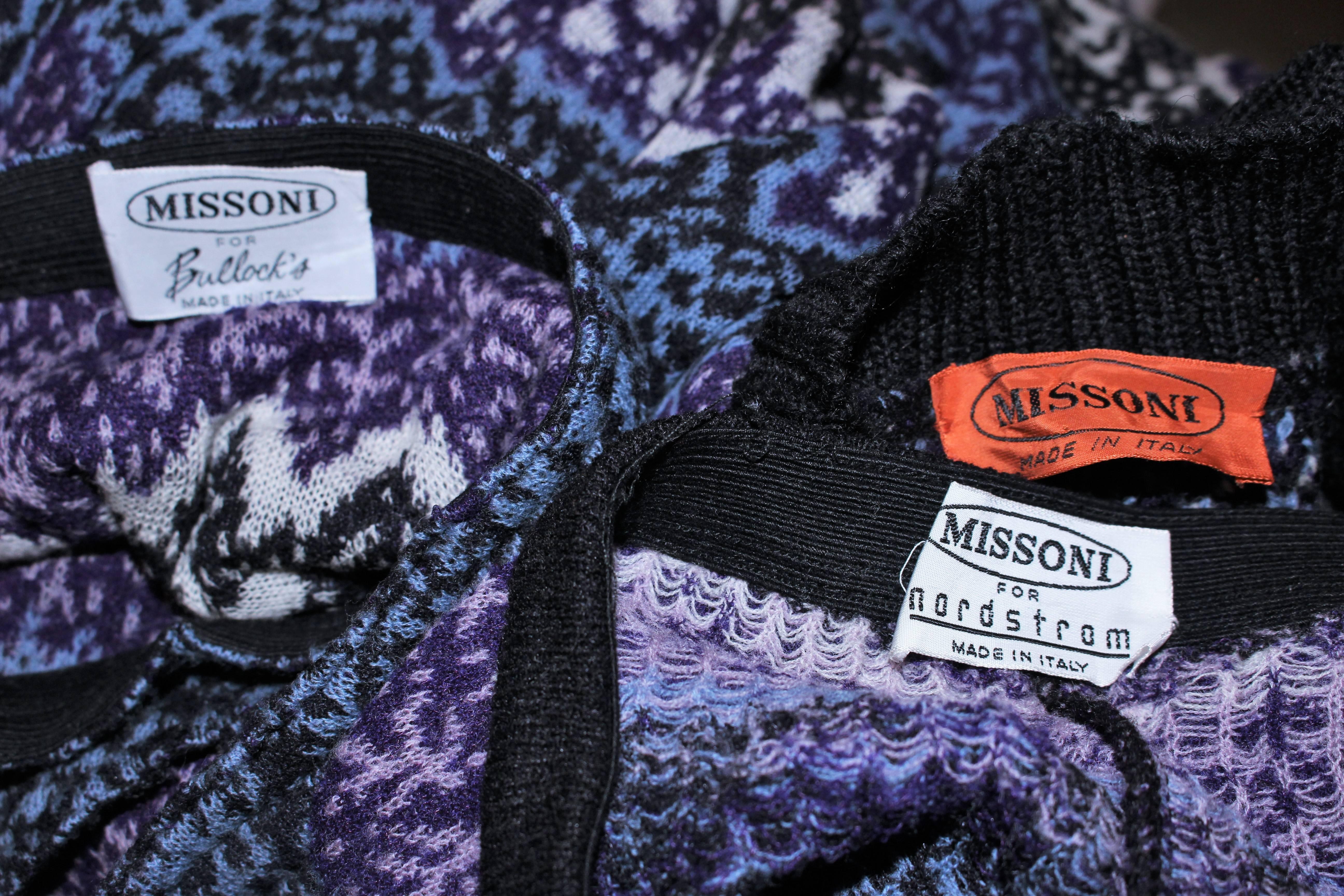 MISSONI Knit Navy Cardigan Pants & Skirt Ensemble Size Large For Sale 4