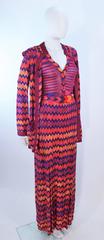 MISSONI Orange Purple Fuchsia Zig Zag Knit 4pc Ensemble Size 6