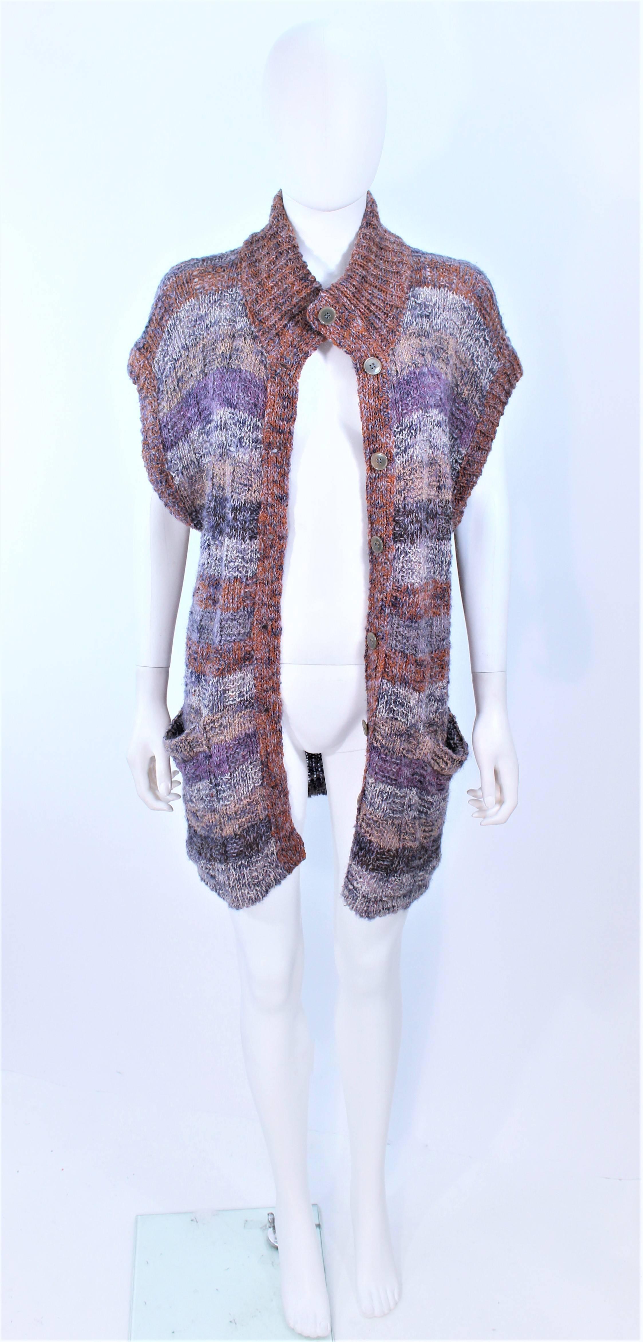 MISSONI Mauve Wool Knit Vest Size Large In Excellent Condition For Sale In Los Angeles, CA