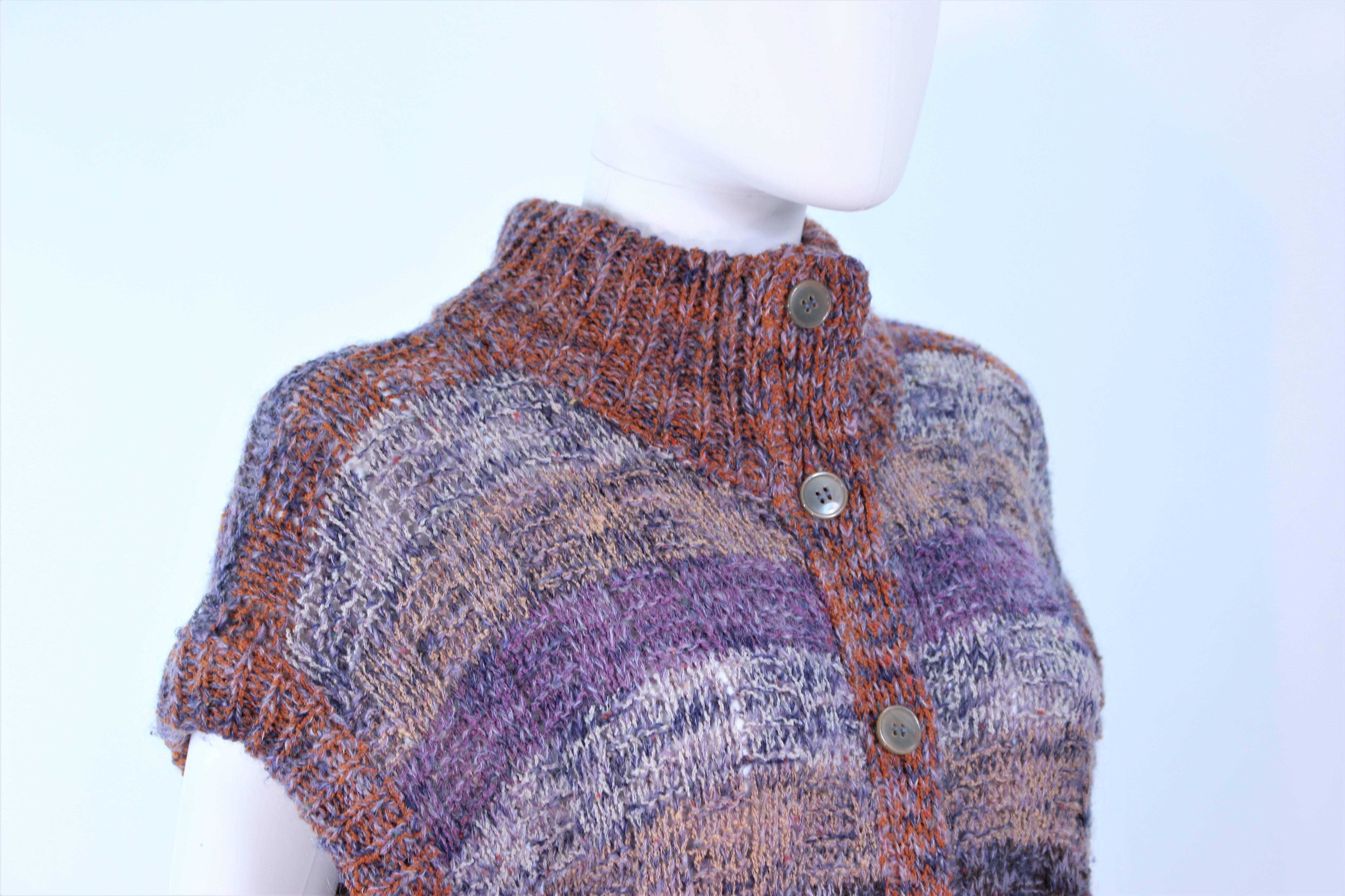 MISSONI Mauve Wool Knit Vest Size Large For Sale 2