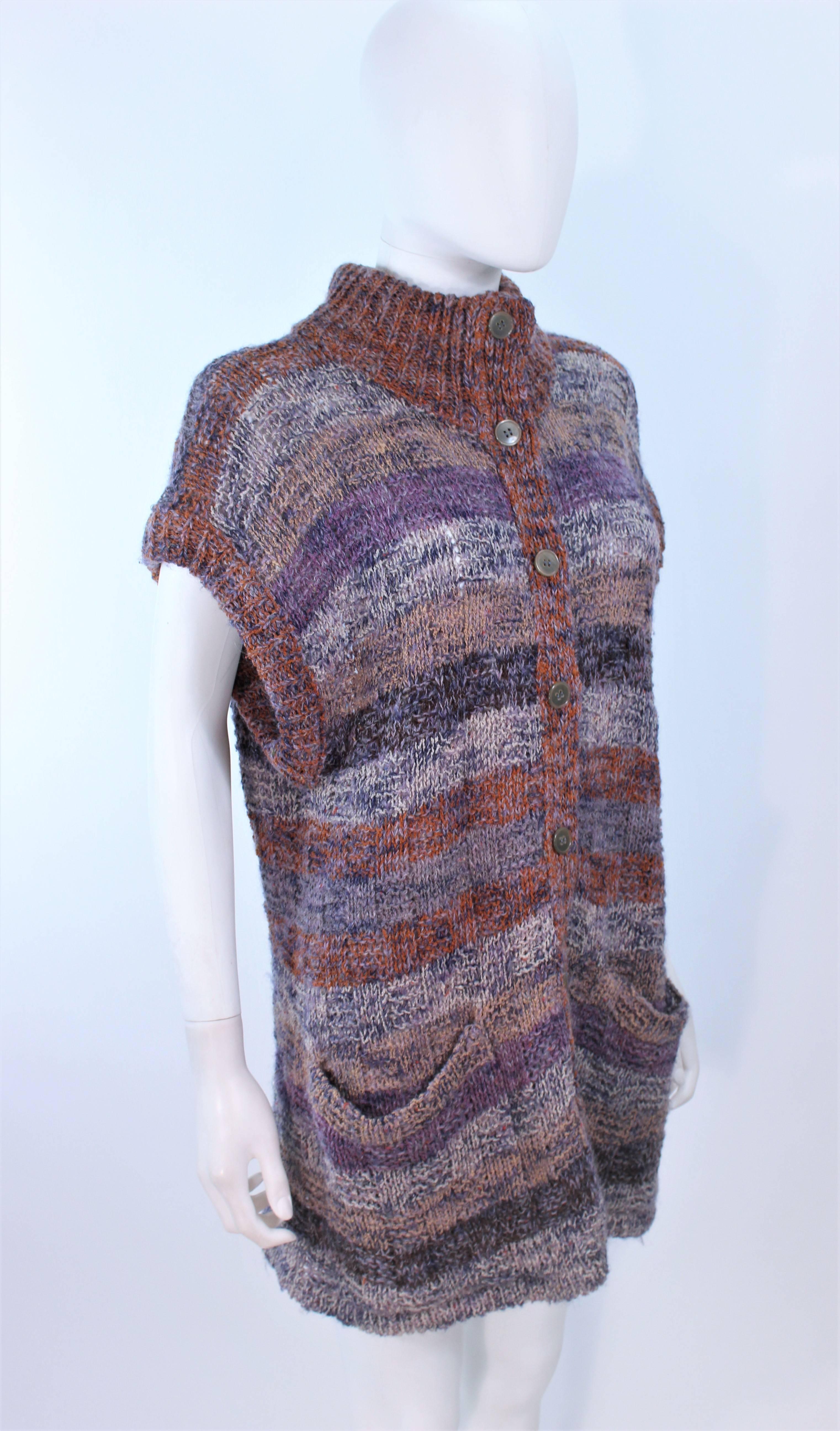 MISSONI Mauve Wool Knit Vest Size Large For Sale 1