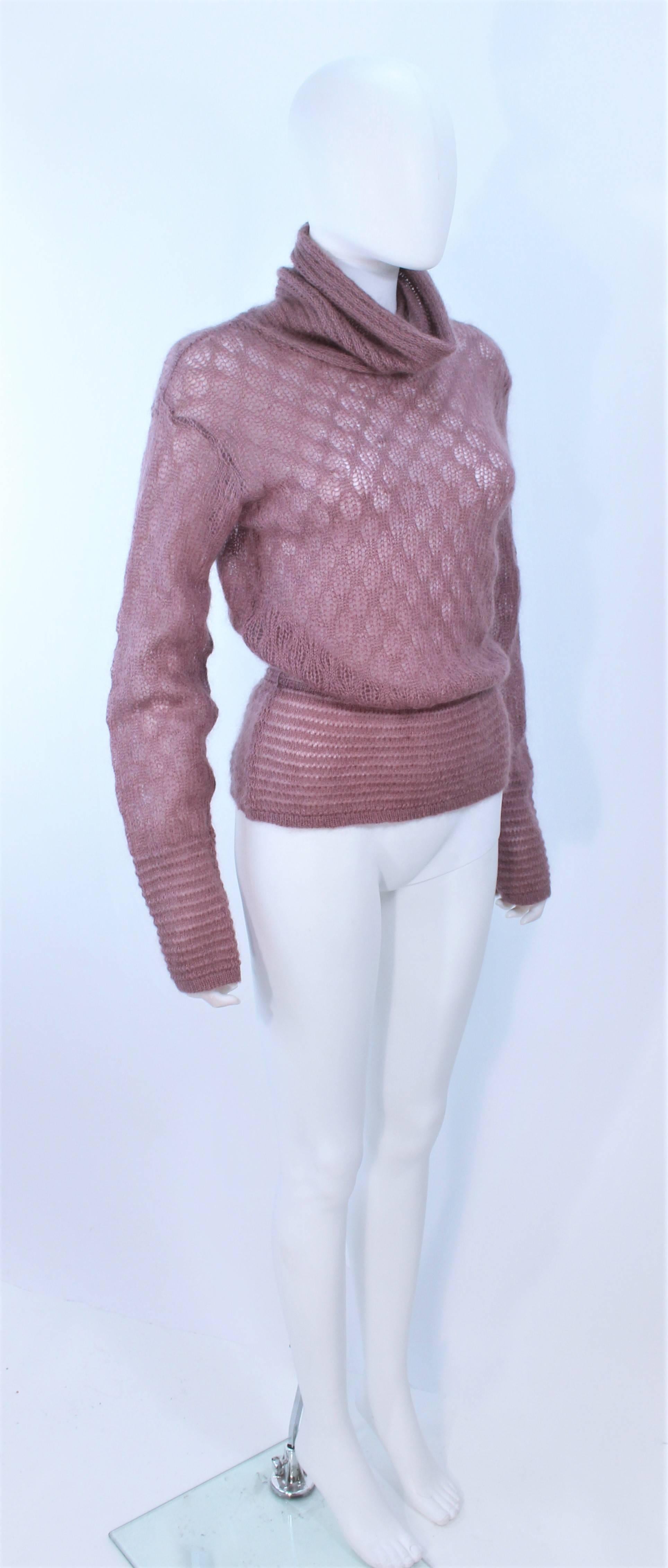 Women's MISSONI Mauve Knit Wool Turtleneck Sweater Size 8 For Sale