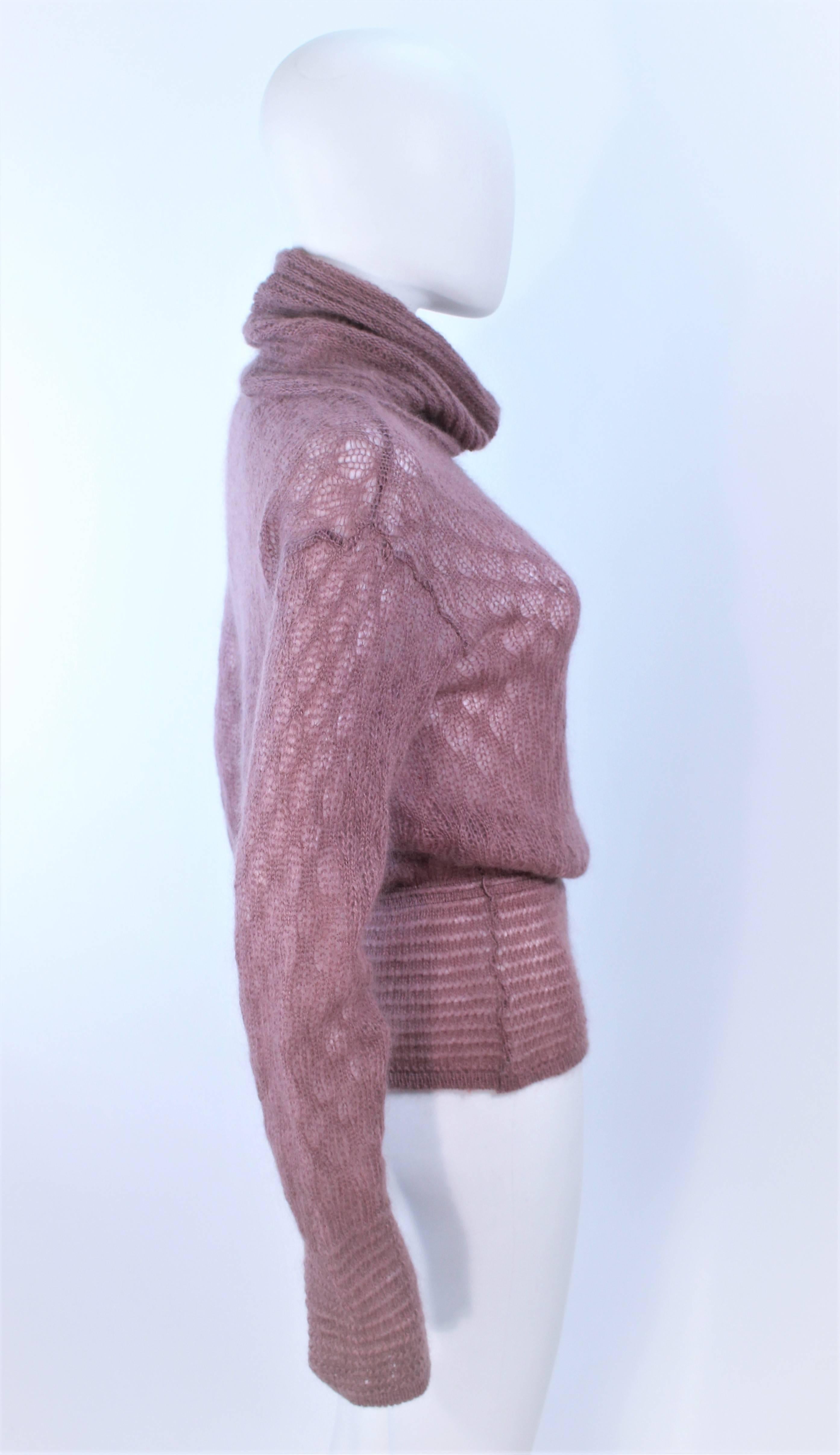 MISSONI Mauve Knit Wool Turtleneck Sweater Size 8 For Sale 3