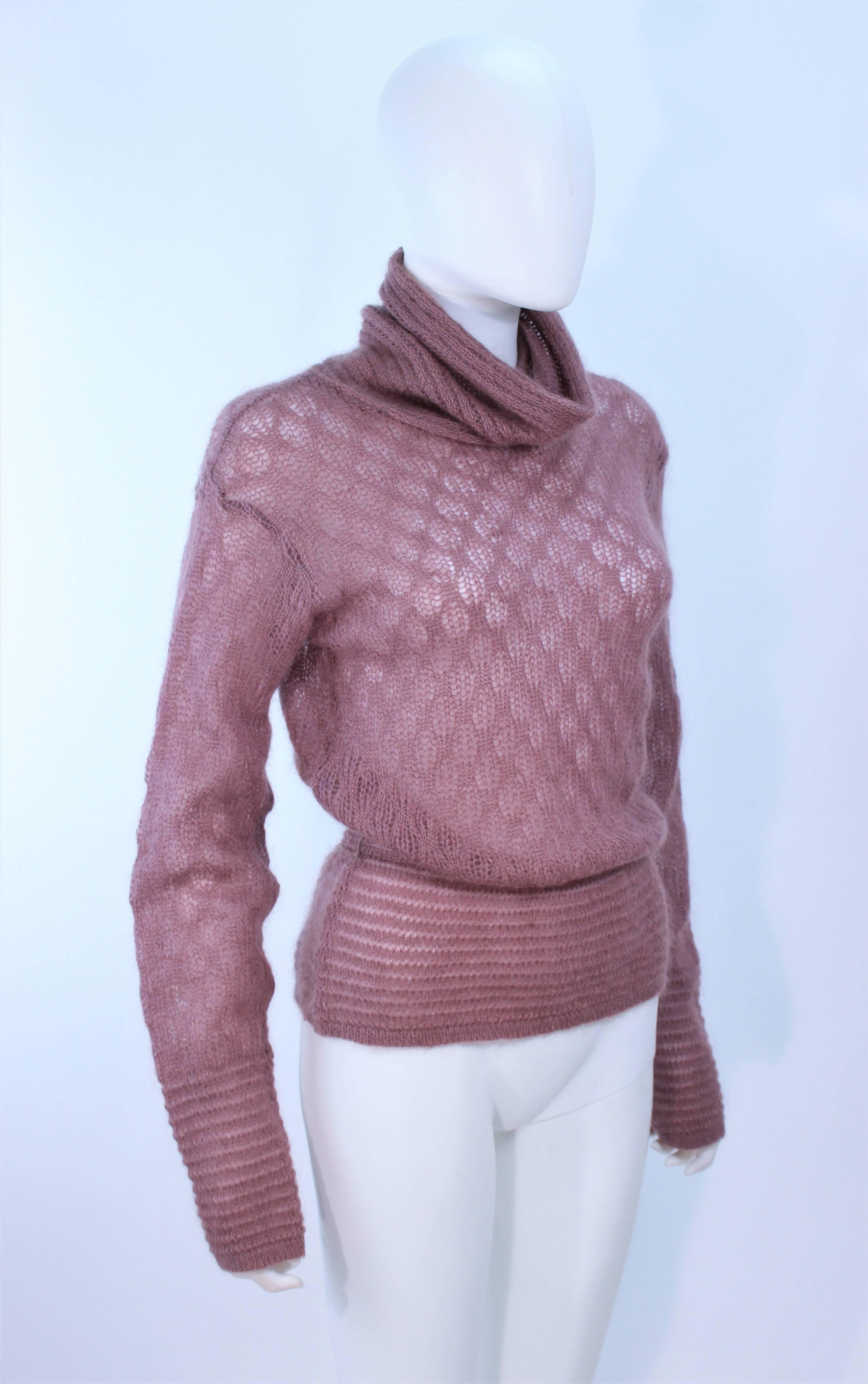 MISSONI Mauve Knit Wool Turtleneck Sweater Size 8 For Sale 1