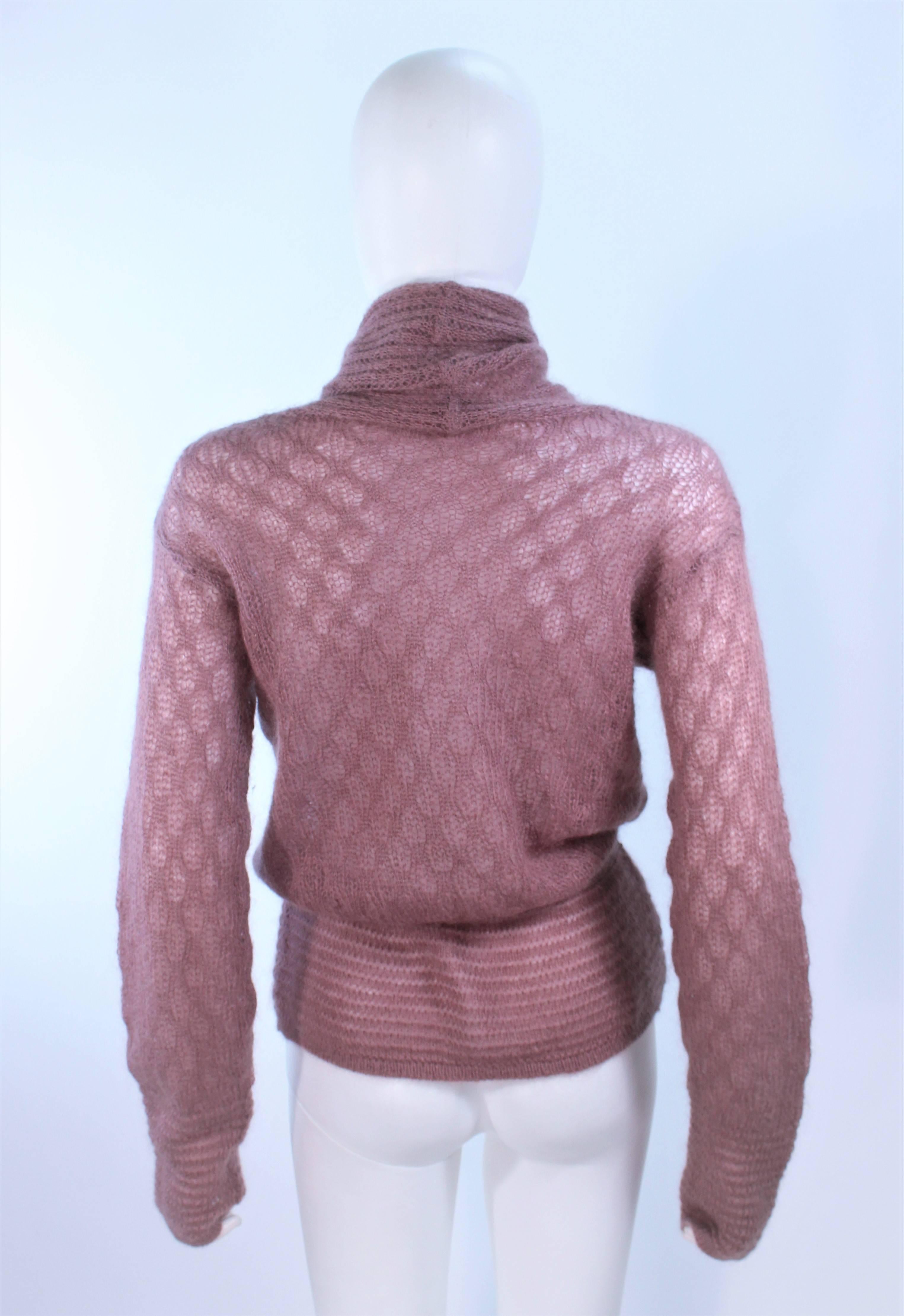 MISSONI Mauve Knit Wool Turtleneck Sweater Size 8 For Sale 4