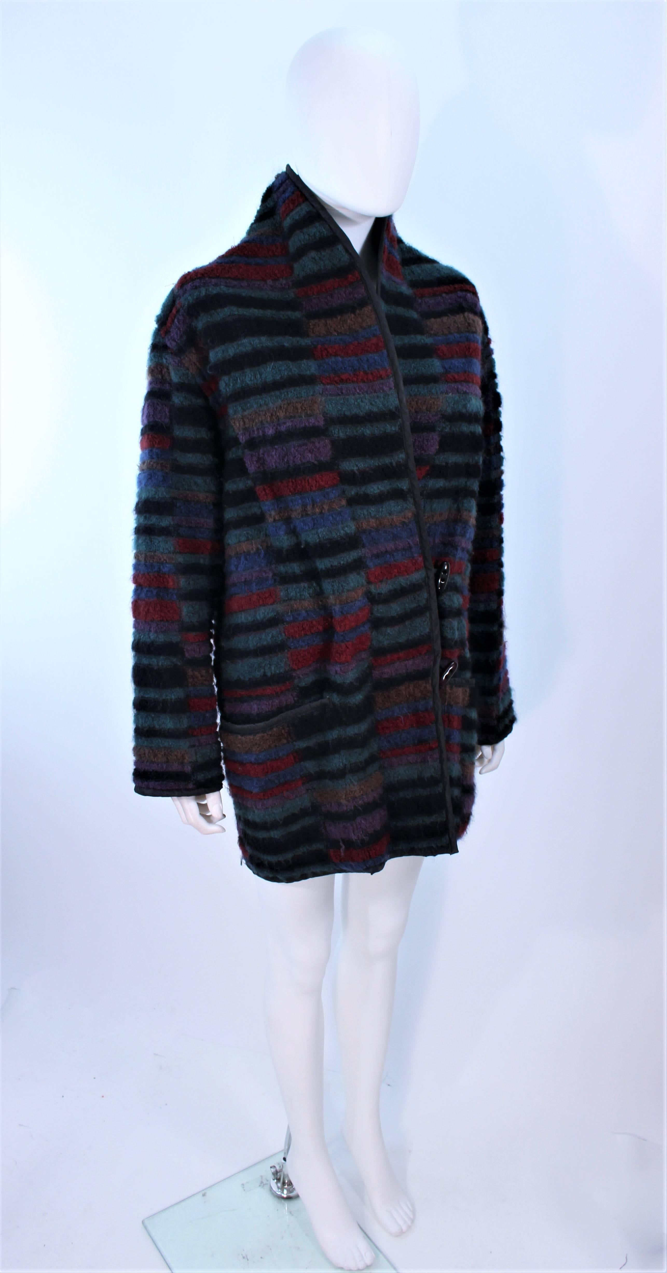 Women's MISSONI Wool Reversible Multi-Color Double Breasted Coat Size 8 For Sale