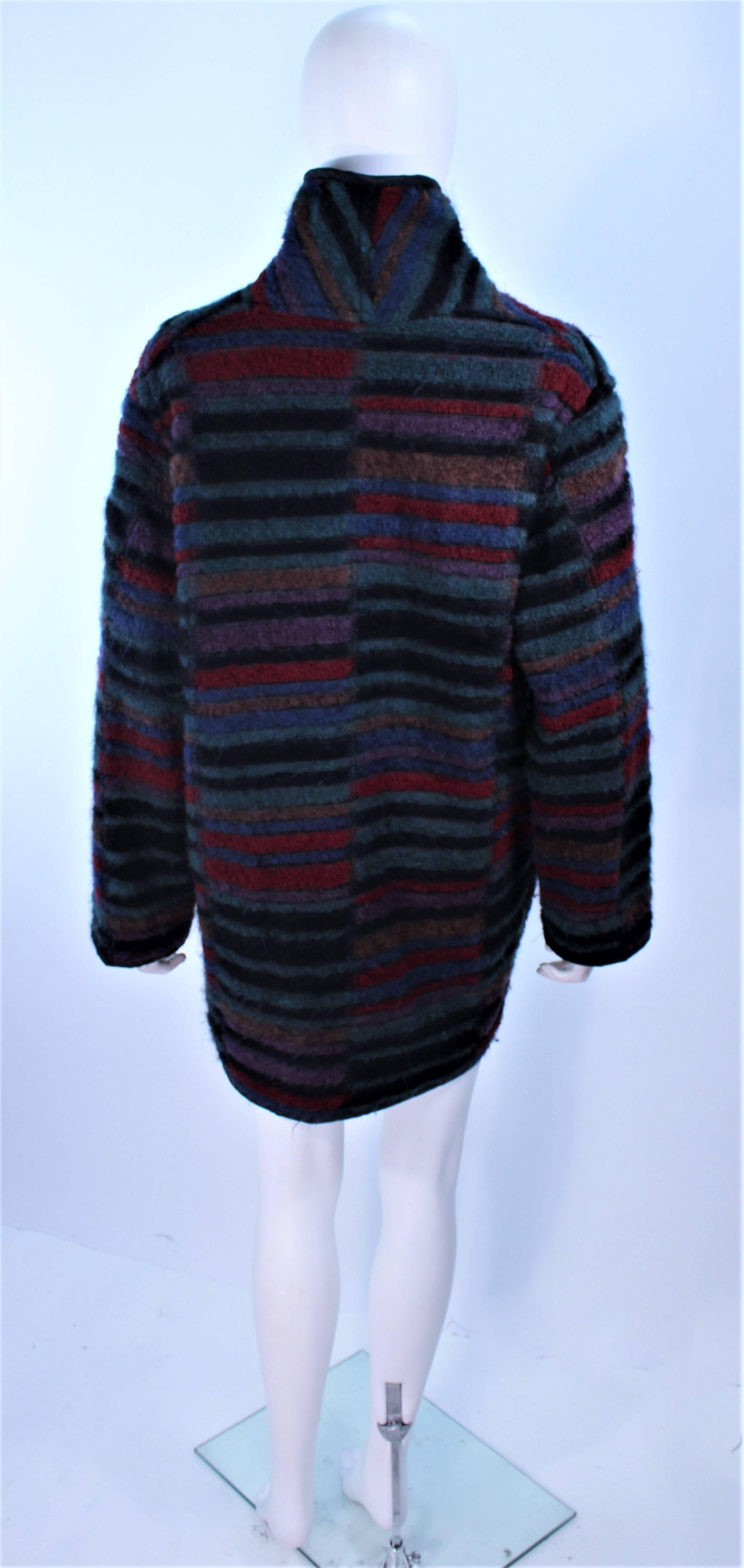MISSONI Wool Reversible Multi-Color Double Breasted Coat Size 8 For Sale 3