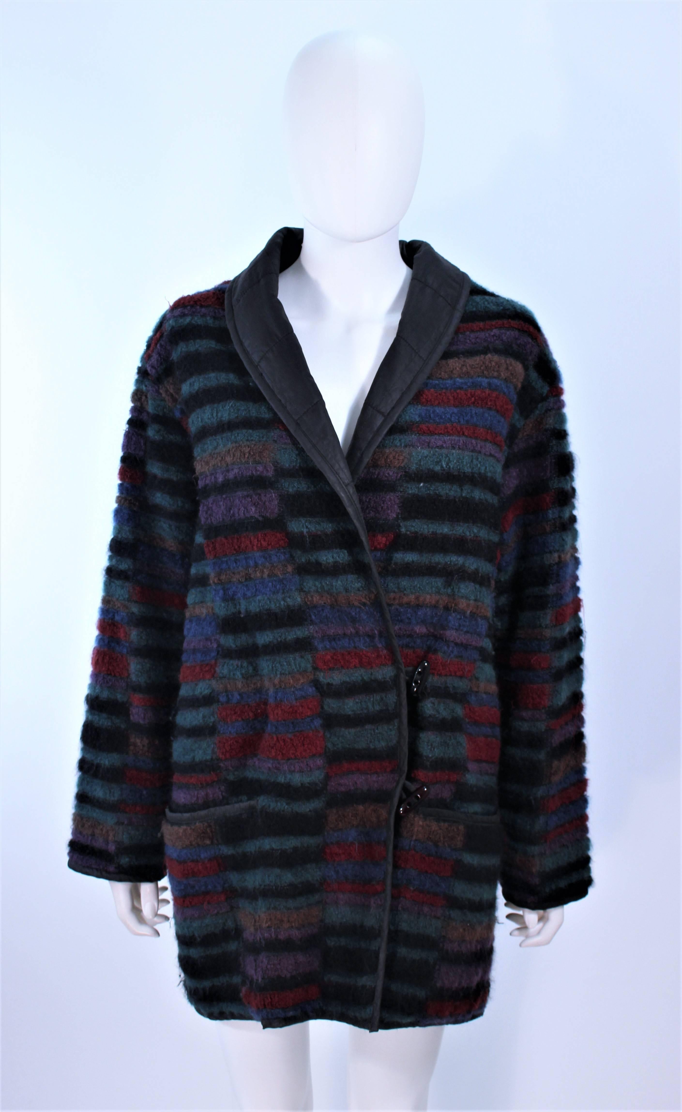 MISSONI Wool Reversible Multi-Color Double Breasted Coat Size 8 In Excellent Condition For Sale In Los Angeles, CA