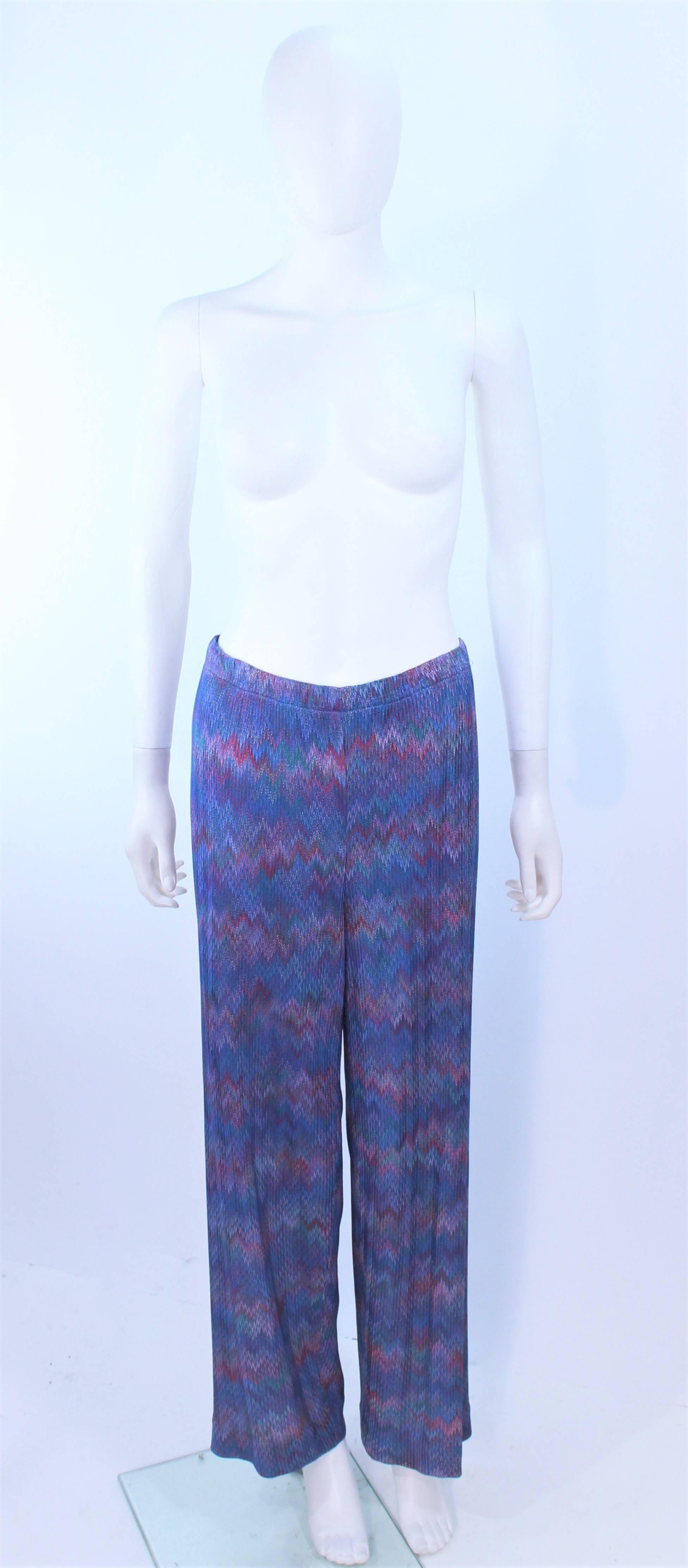 MISSONI Hose mit Periwinkle Staubmantel und Zickzack-Muster Größe 46 im Angebot 3