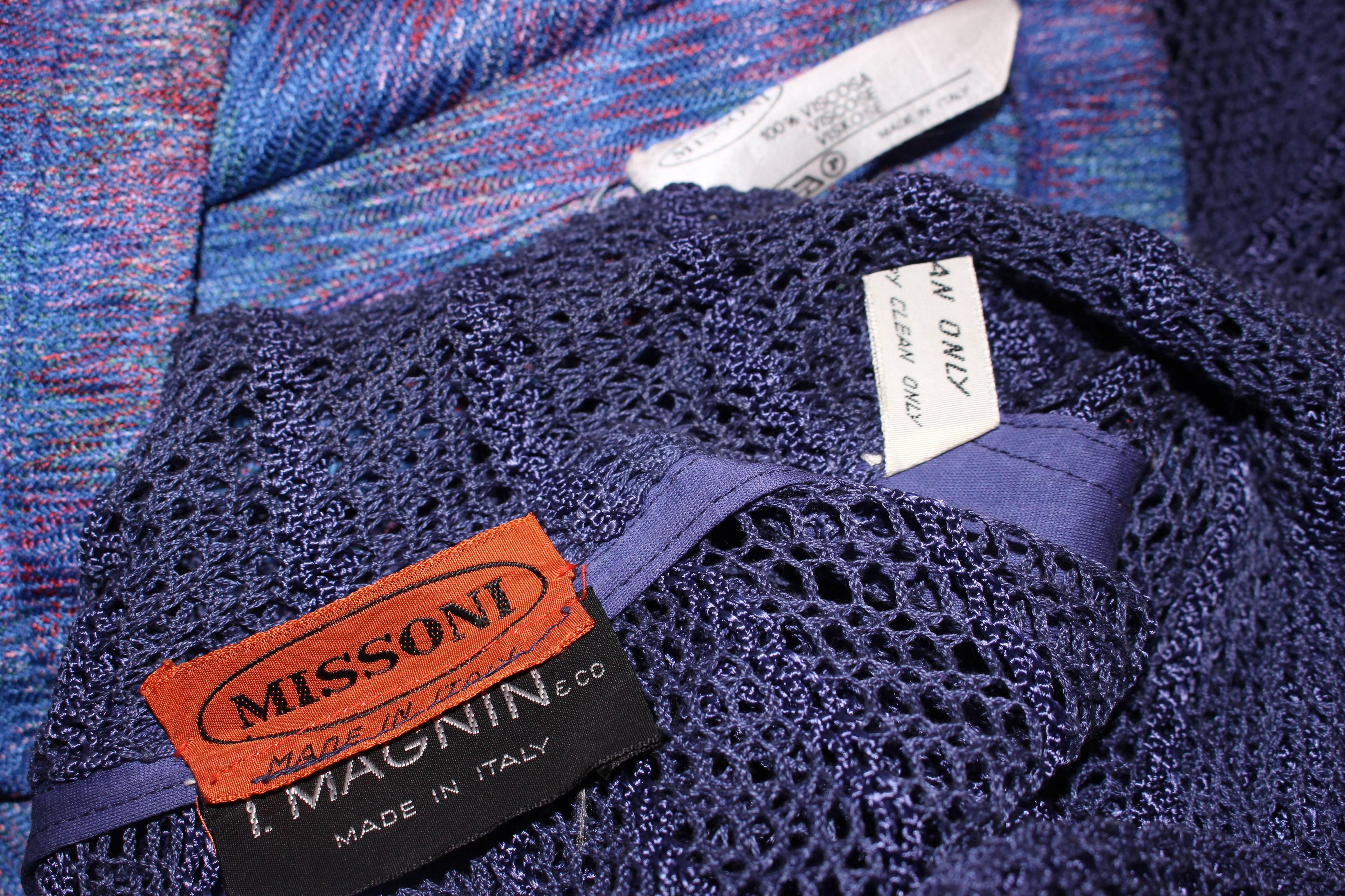 MISSONI Periwinkle Duster and Zig Zag Pattern Pants Size 46 For Sale 1