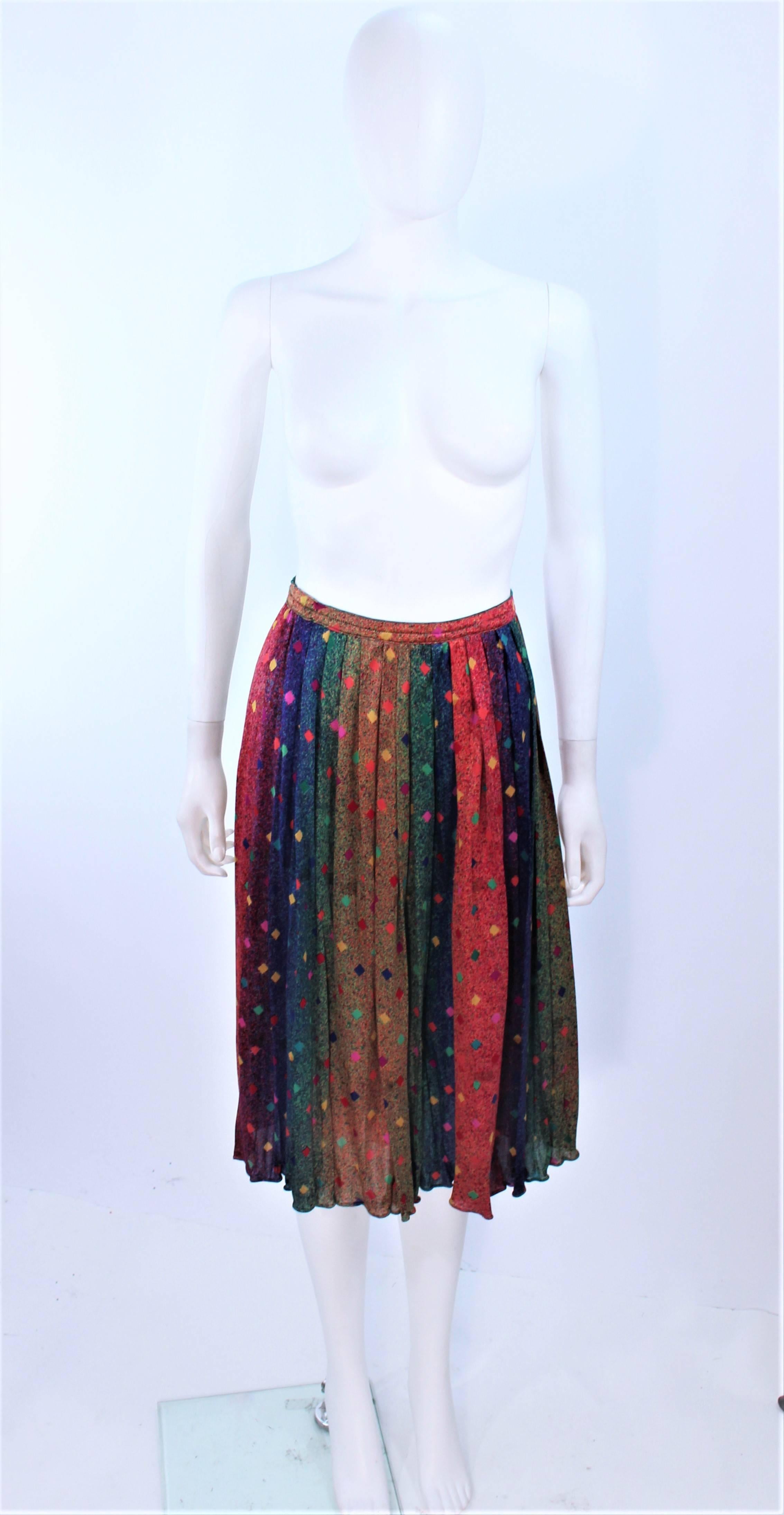 MISSONI Silk Rainbow Skirt Suit with Ruffle Collar Size 8 For Sale 3