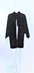 VICTORIAN Black Floral Velvet Caplet with Beaded Trim Size 0