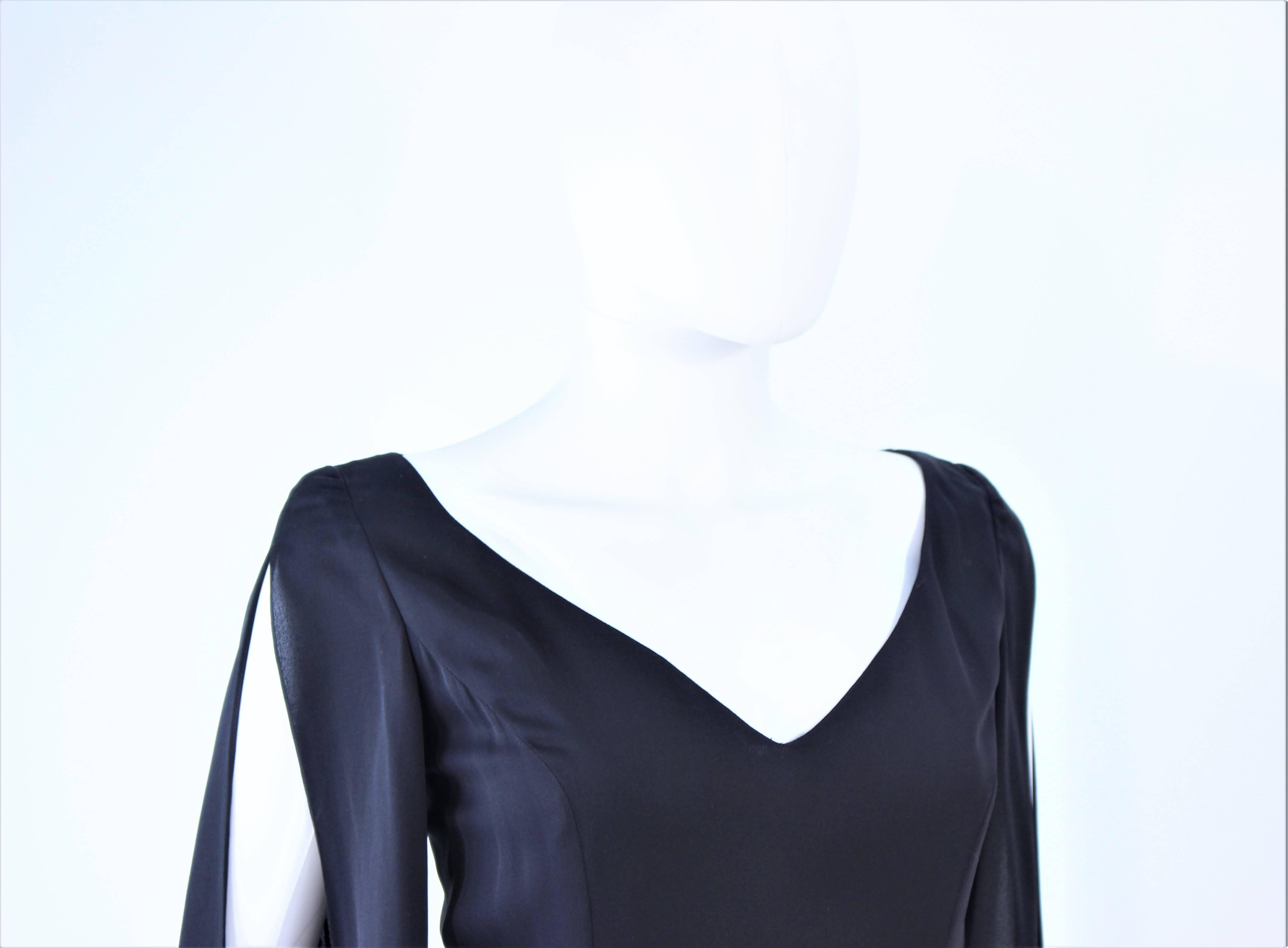 Robe drapée CAROLINA HERRERA en mousseline de soie noire taille 4 en vente 2