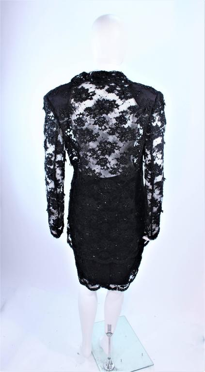 FETOUN Black Sequin Lace Skirt Suit Size 12 For Sale at 1stDibs