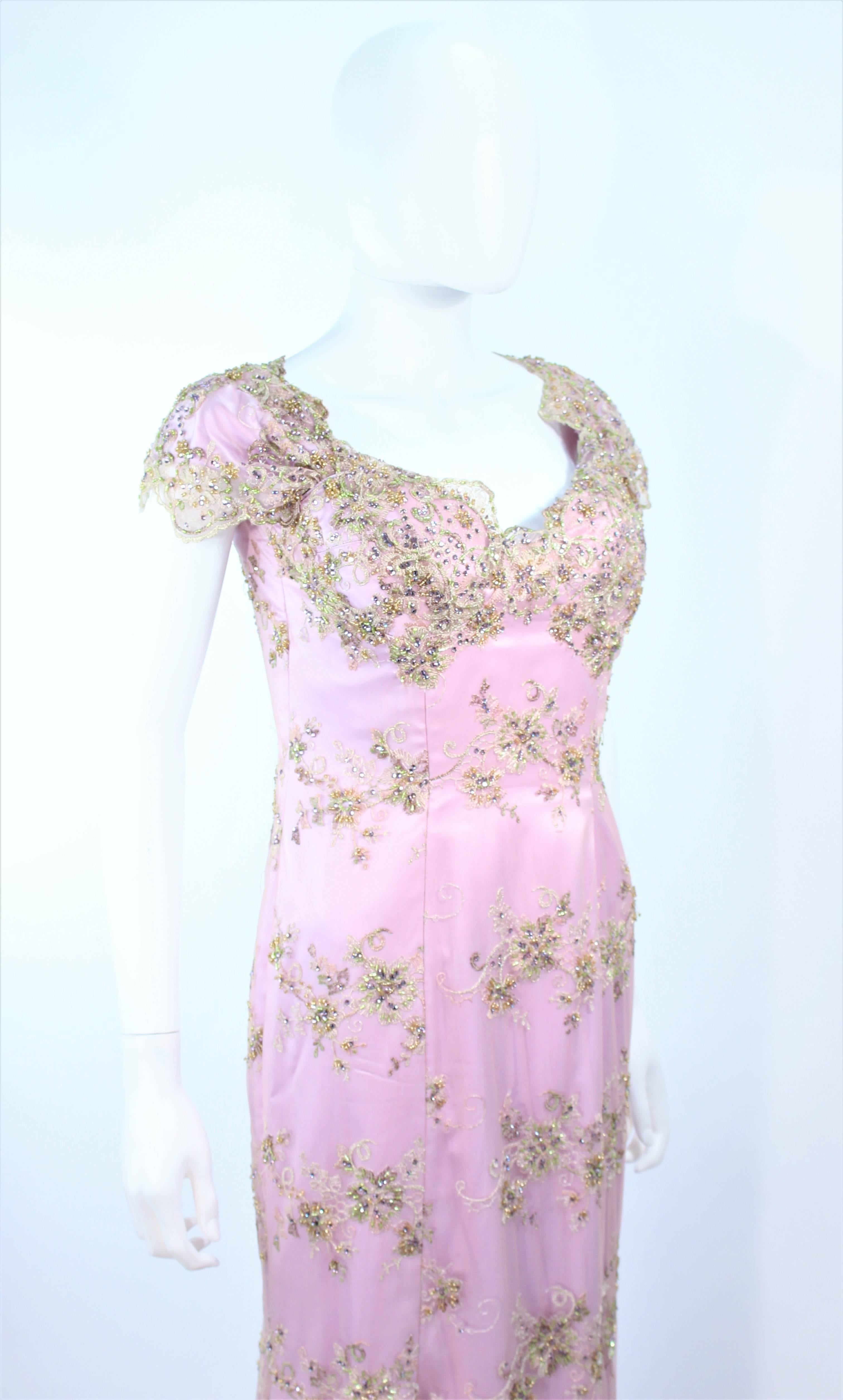 Gray BARACCI Lavender Lace Rhinestone Corset Gown Size 6 8