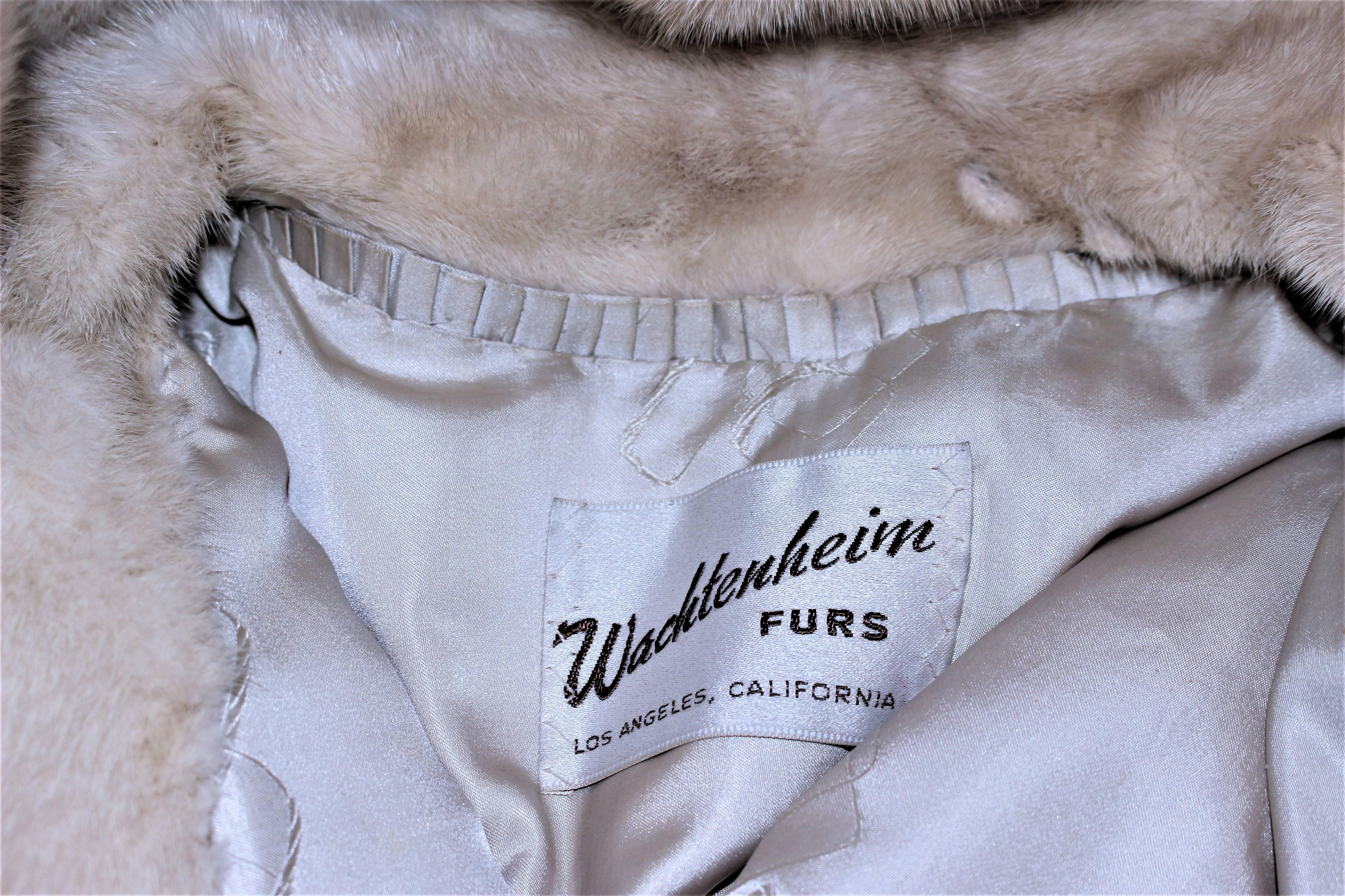 WACHTENHEIM FURS White Mink Fur Sports Coat Size 4 6 For Sale 3