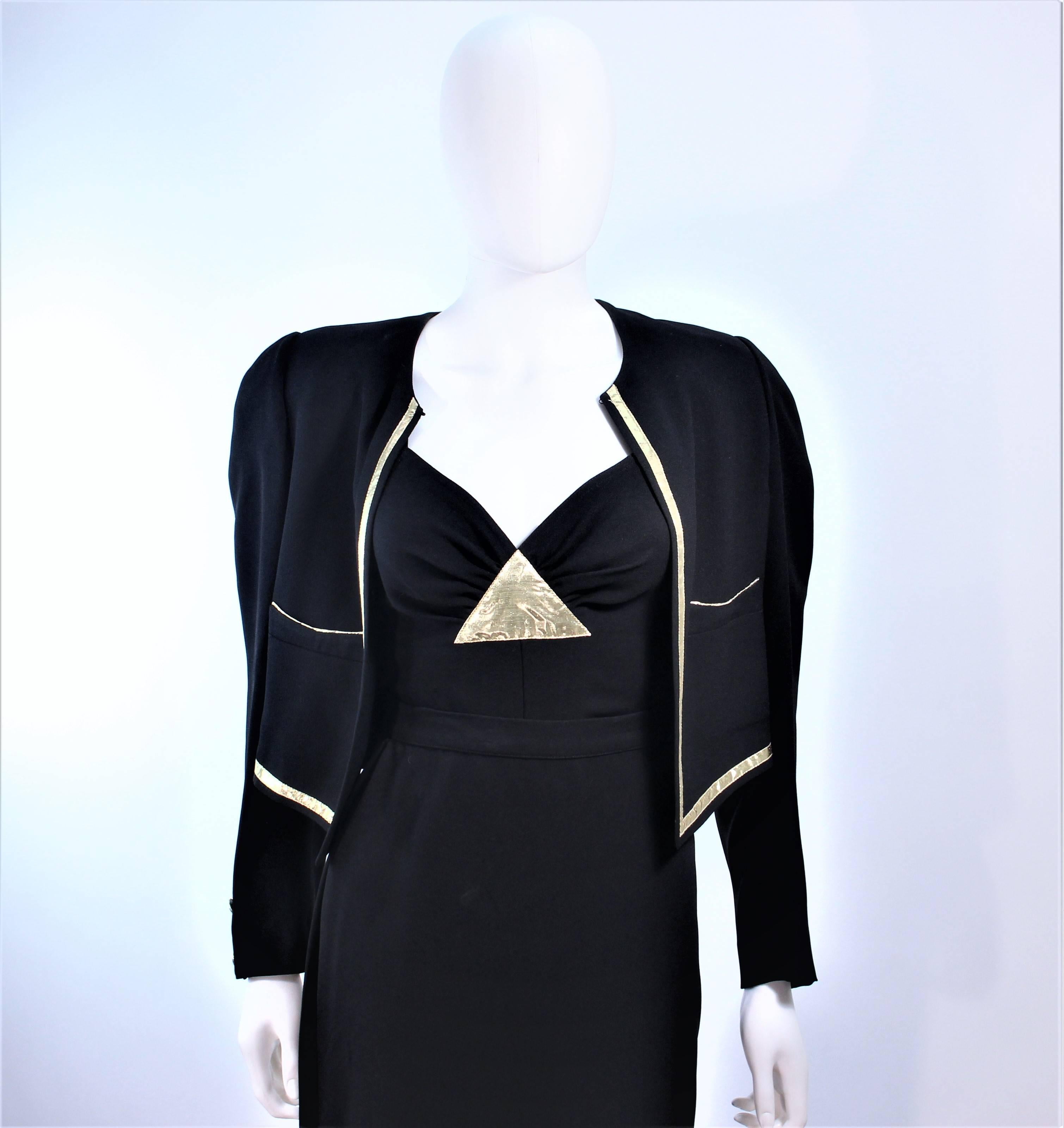 Women's SONIA RYKIEL Silk and Gold Metallic Cocktail Ensemble Size 42