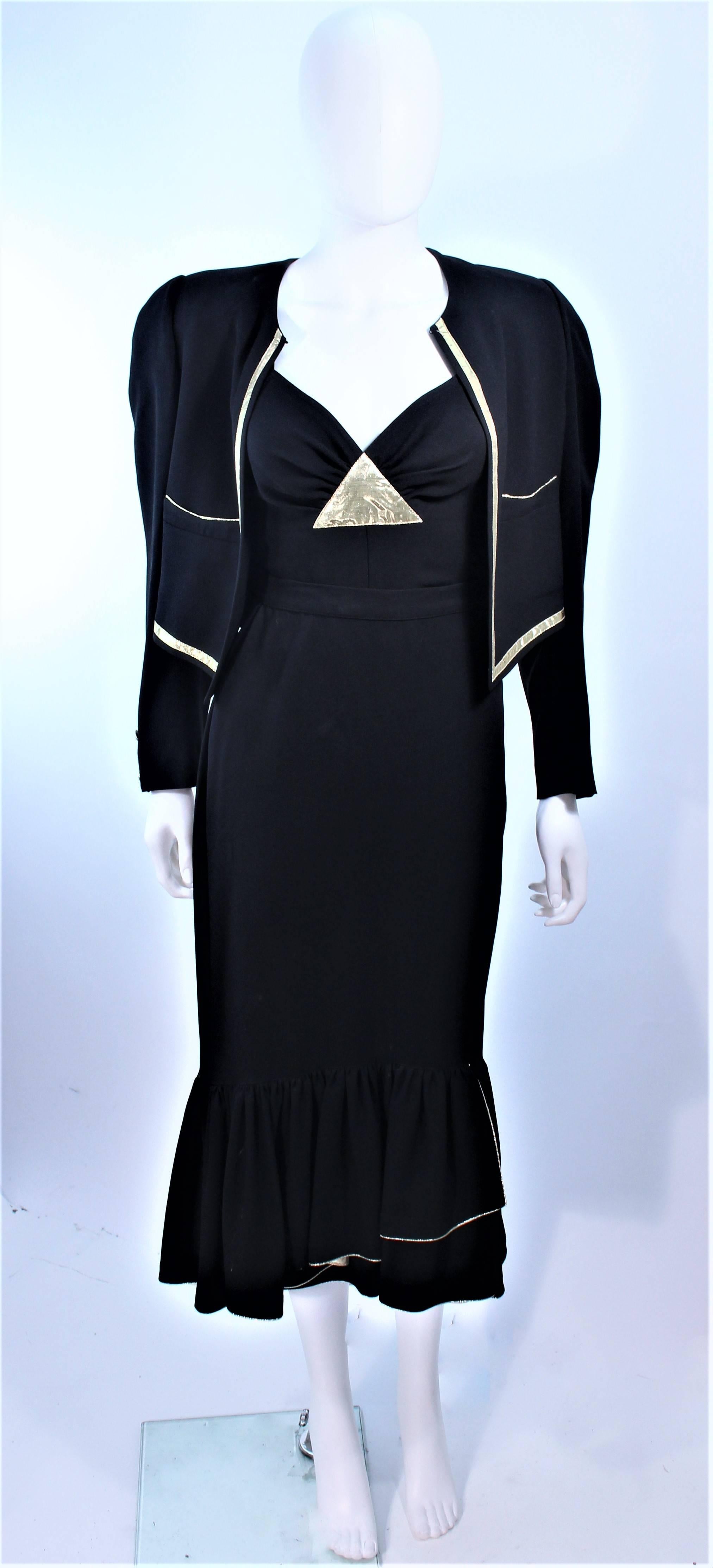 SONIA RYKIEL Silk and Gold Metallic Cocktail Ensemble Size 42 In Excellent Condition In Los Angeles, CA