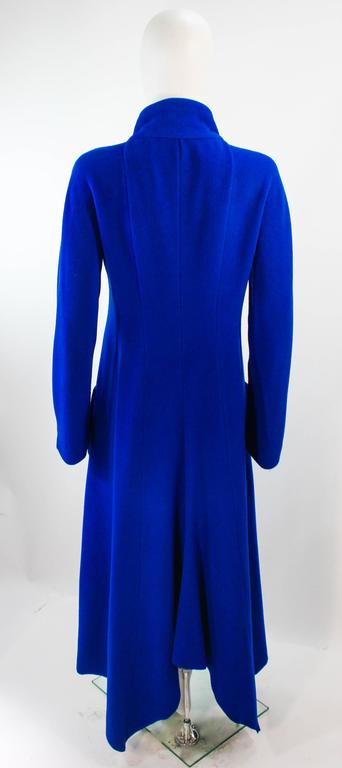 KRIZIA Blue Wool Double Side Zipper Coat Dress Size 40 For Sale at 1stDibs