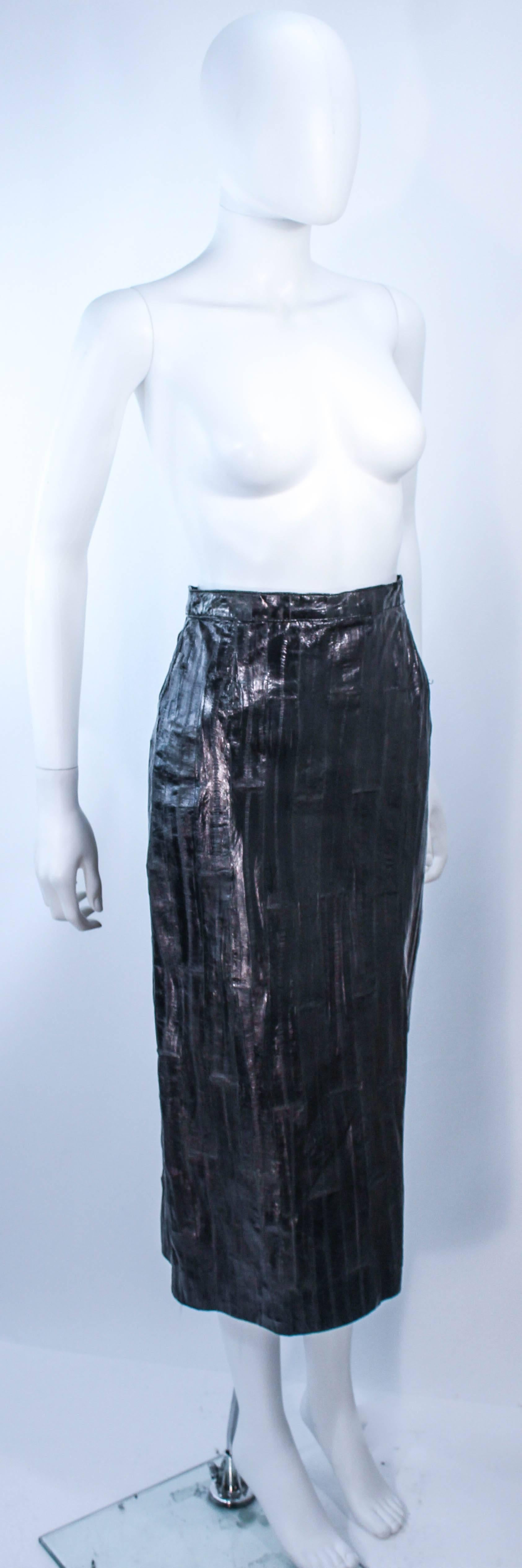 Women's KRIZIA Vintage Black Eel Skirt Size 4 For Sale