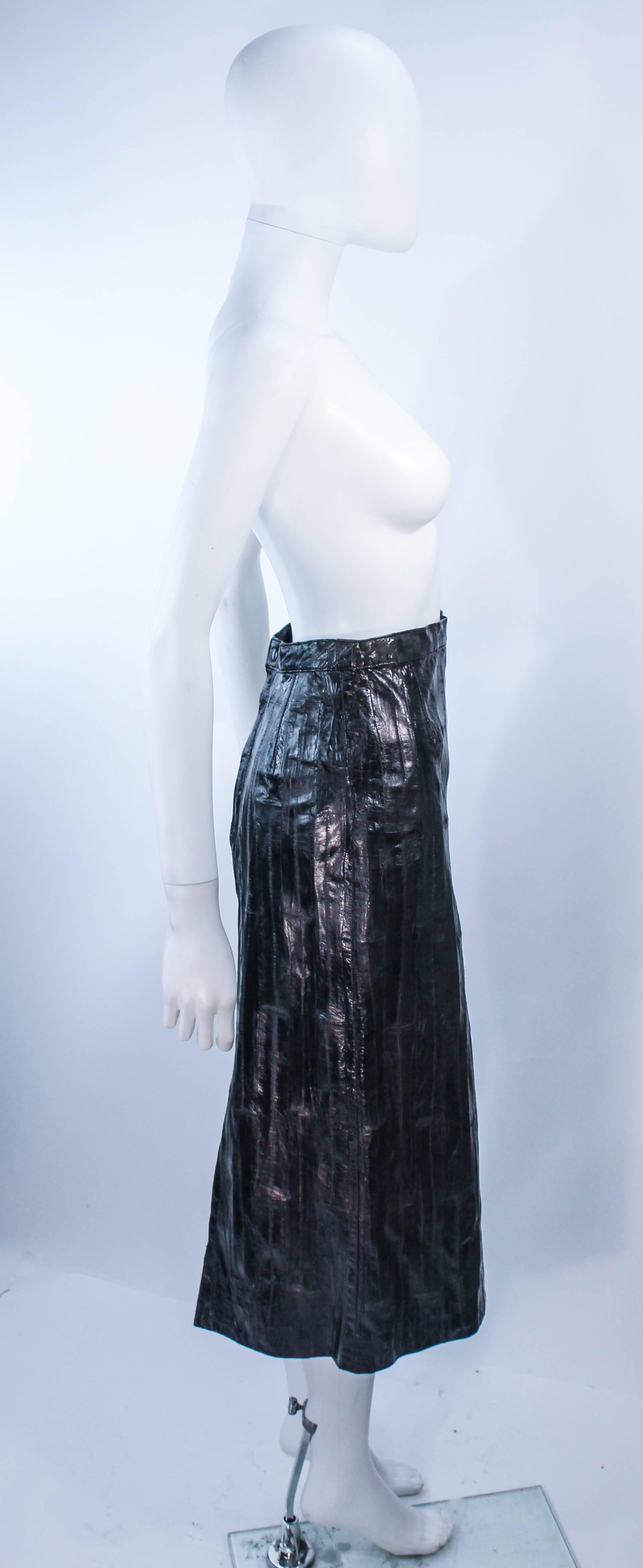 KRIZIA Vintage Black Eel Skirt Size 4 For Sale 3
