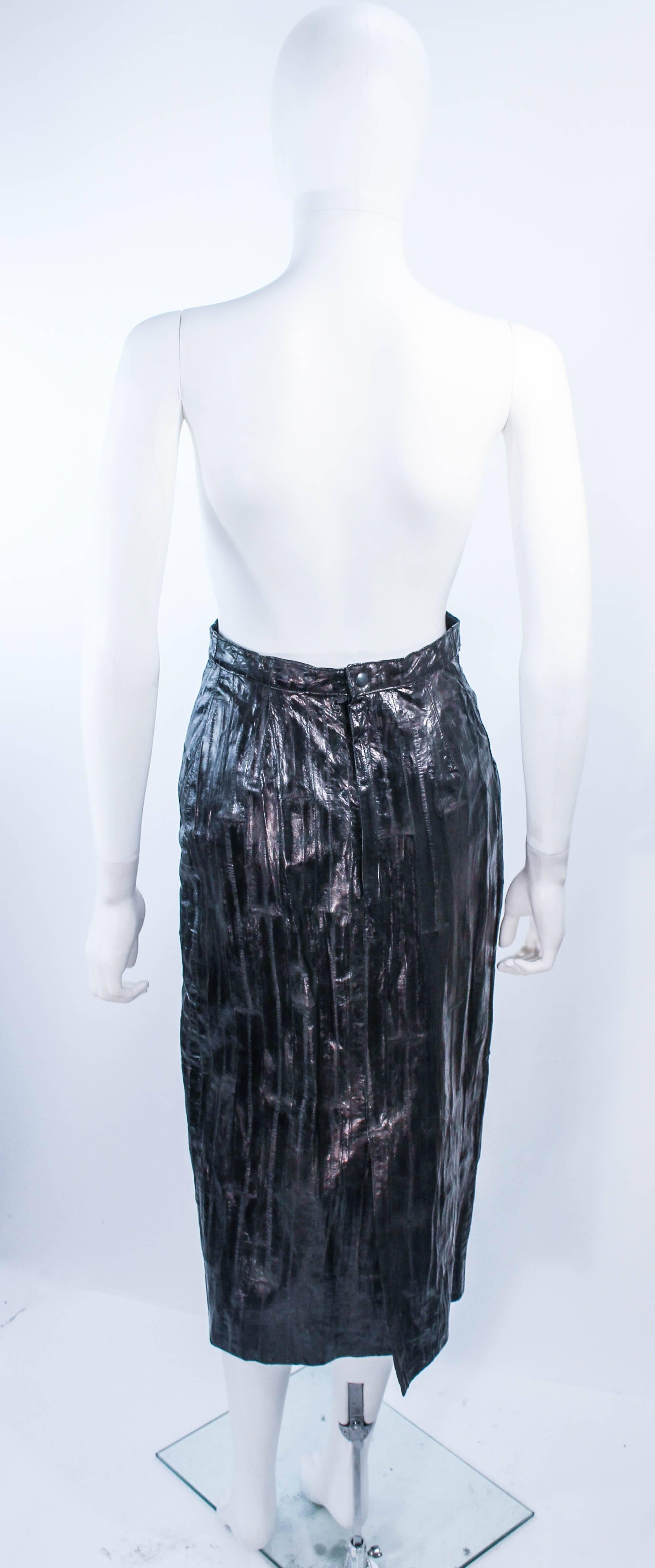 KRIZIA Vintage Black Eel Skirt Size 4 For Sale 5