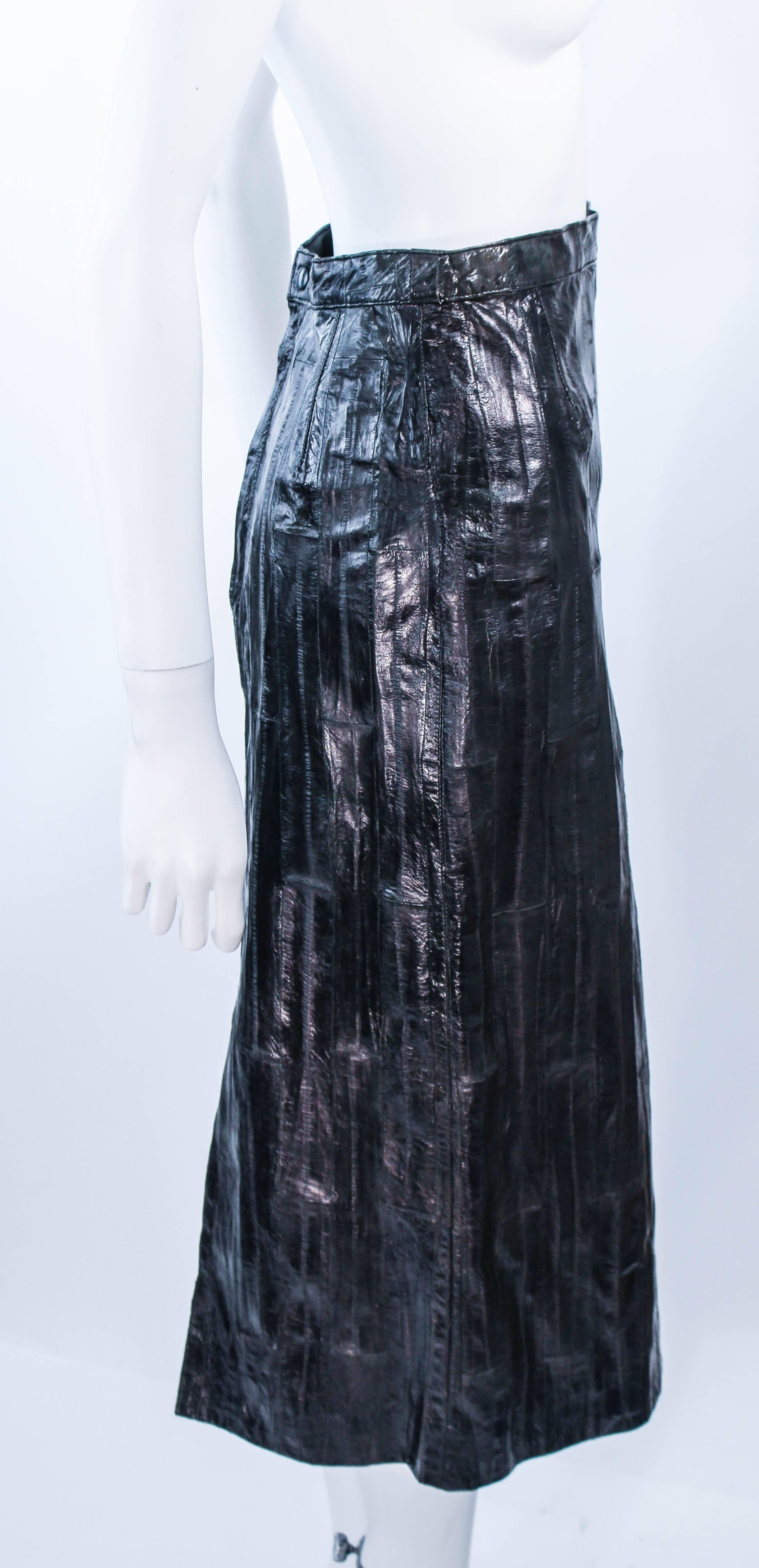 KRIZIA Vintage Black Eel Skirt Size 4 For Sale 4