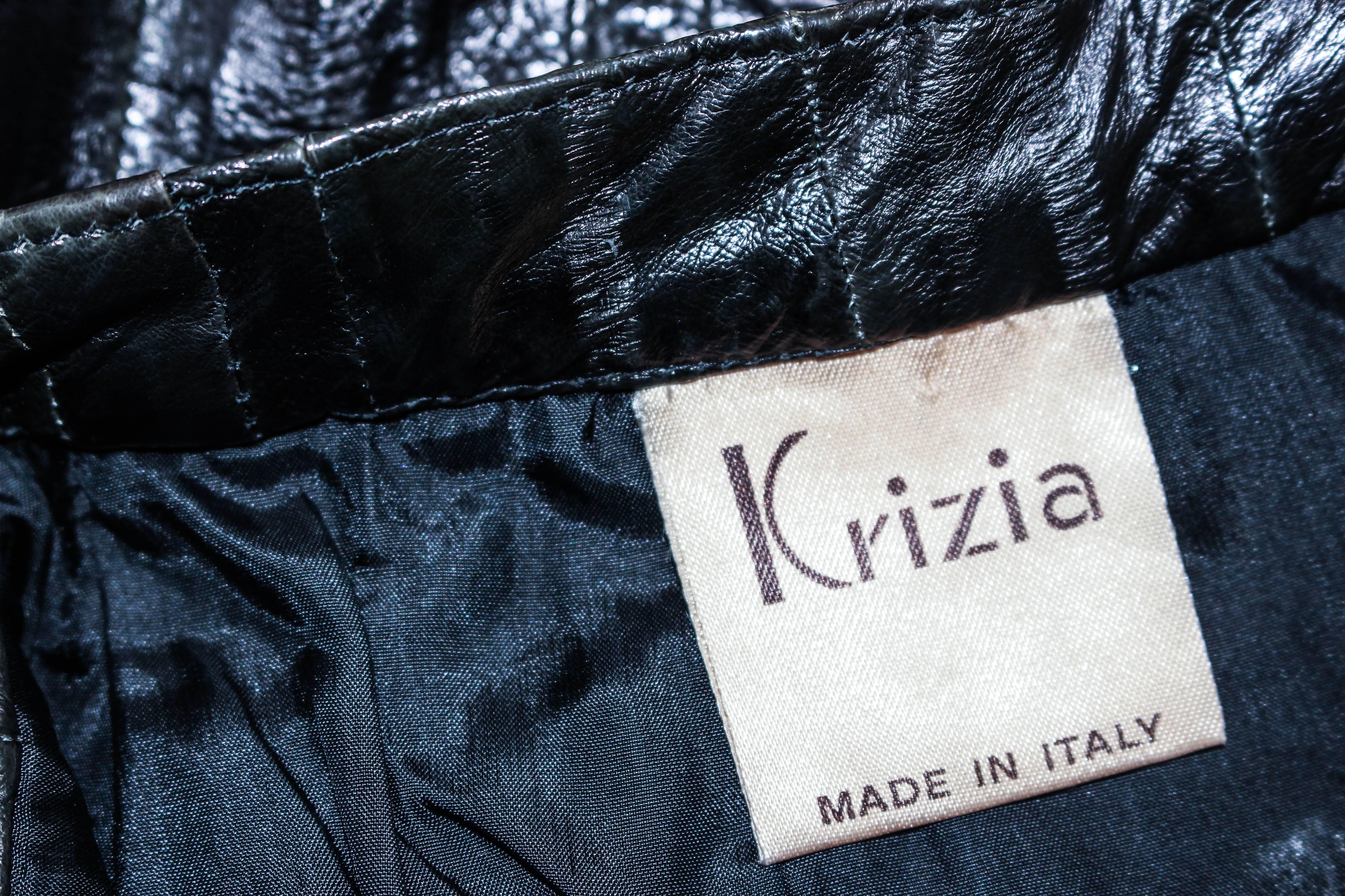 KRIZIA Vintage Black Eel Skirt Size 4 For Sale 6