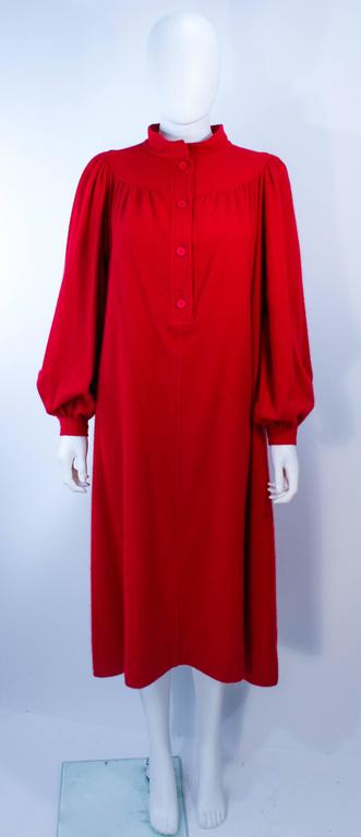 UNGARO Vintage Red Wool Cashmere Blend Dress Size 8 For Sale 5