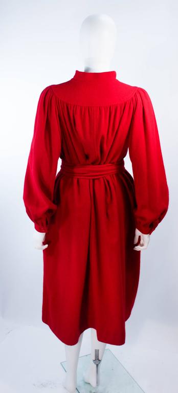 UNGARO Vintage Red Wool Cashmere Blend Dress Size 8 For Sale 4
