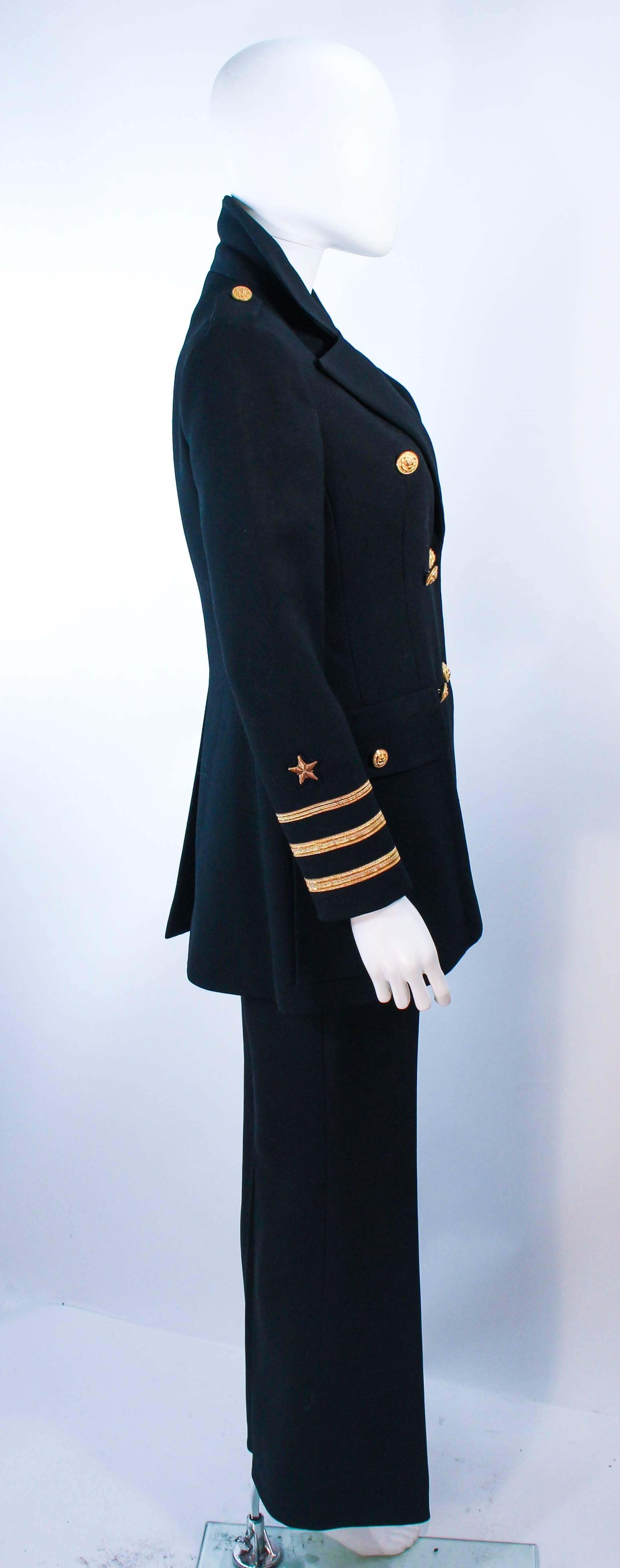 GUNTER PROJECT Black Wool Tailored Sailor Pant Suit Size 6 8 2
