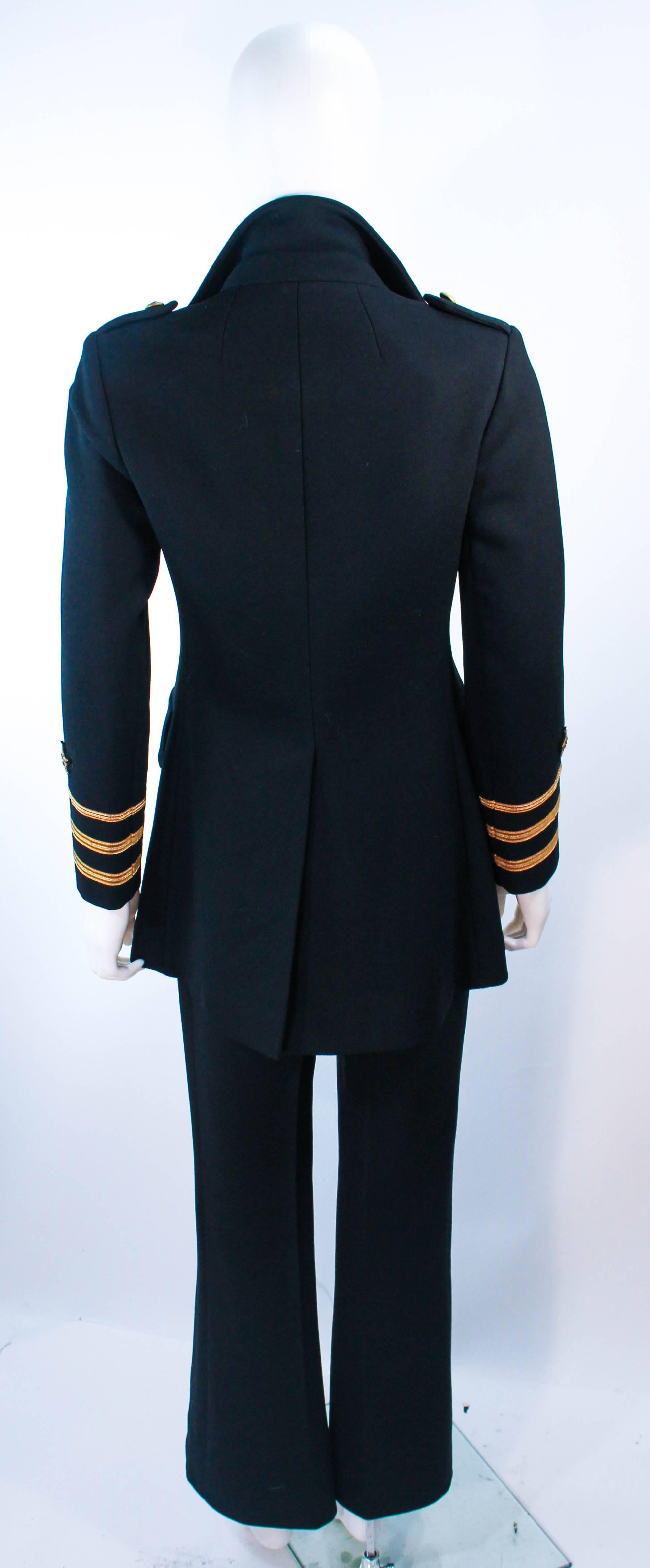 GUNTER PROJECT Black Wool Tailored Sailor Pant Suit Size 6 8 3