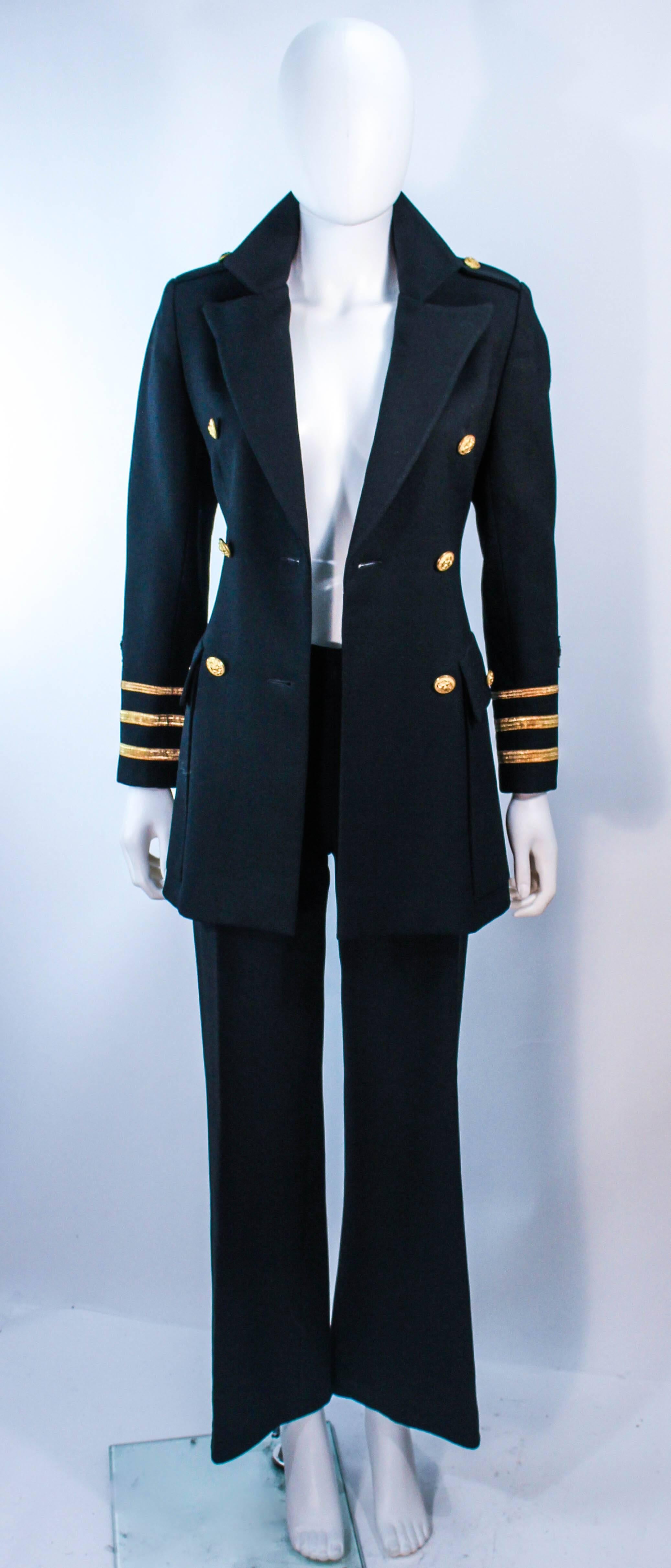 Women's GUNTER PROJECT Black Wool Tailored Sailor Pant Suit Size 6 8