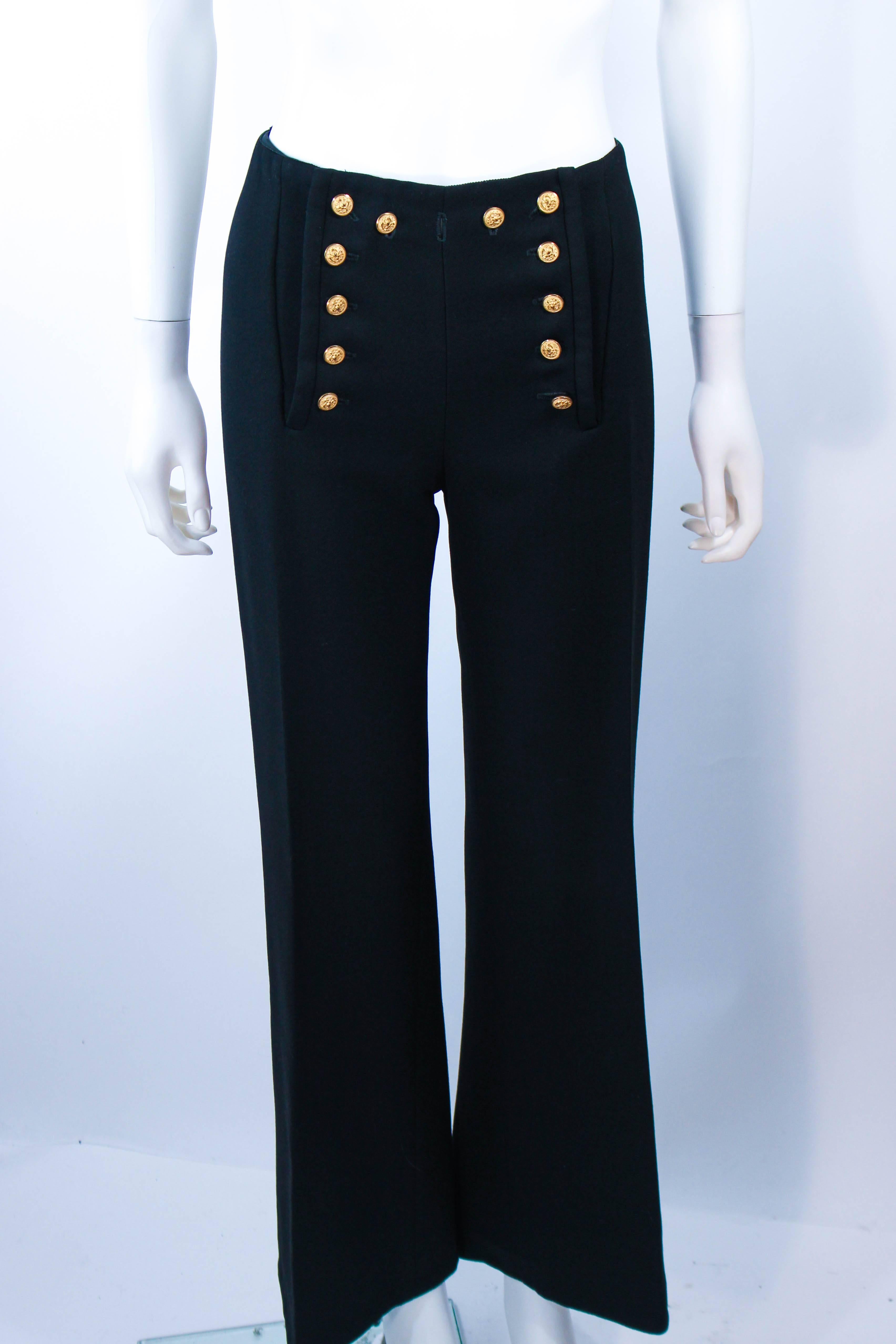 GUNTER PROJECT Black Wool Tailored Sailor Pant Suit Size 6 8 5