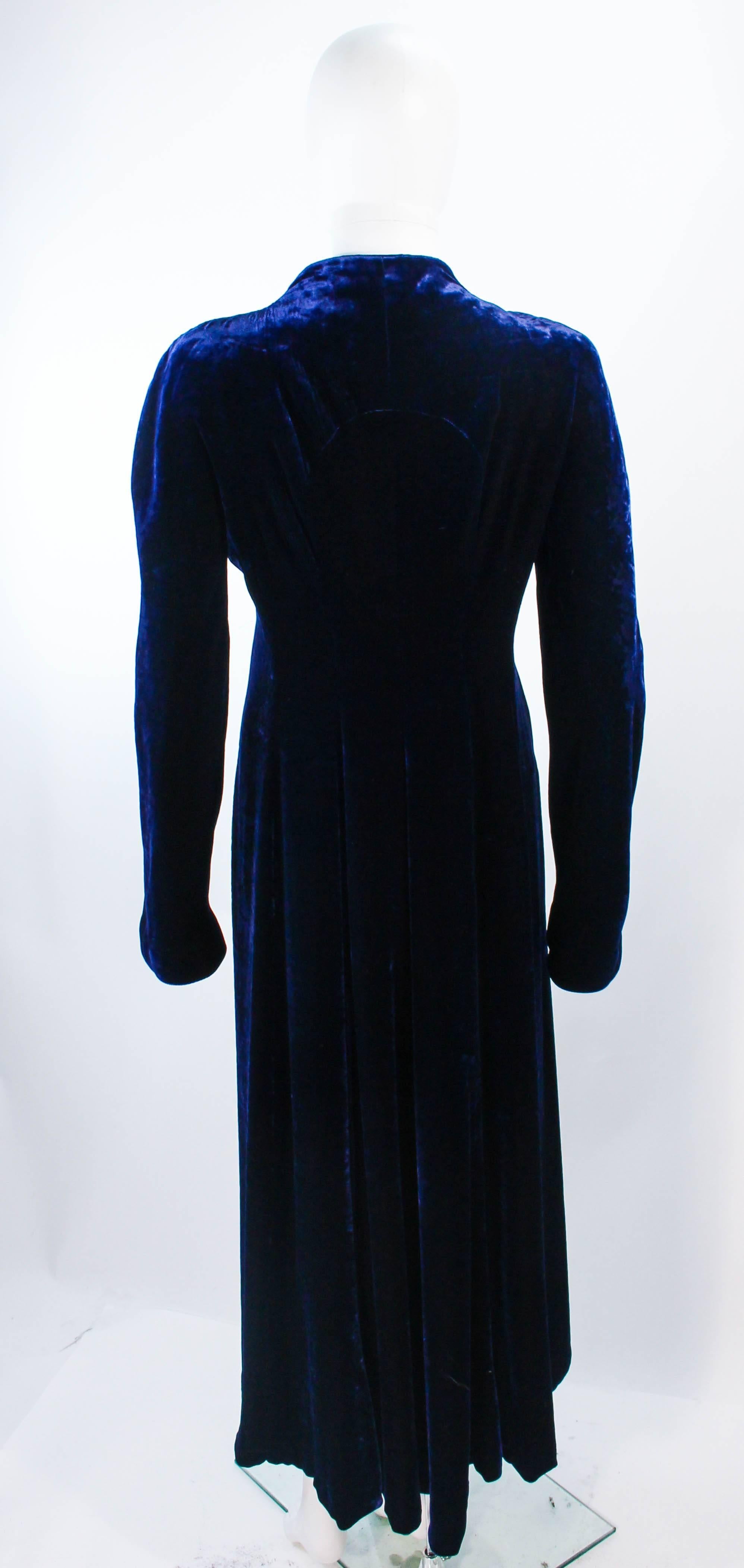 KRIZIA Royal Midnight Blue Velvet Coat Size 42 4