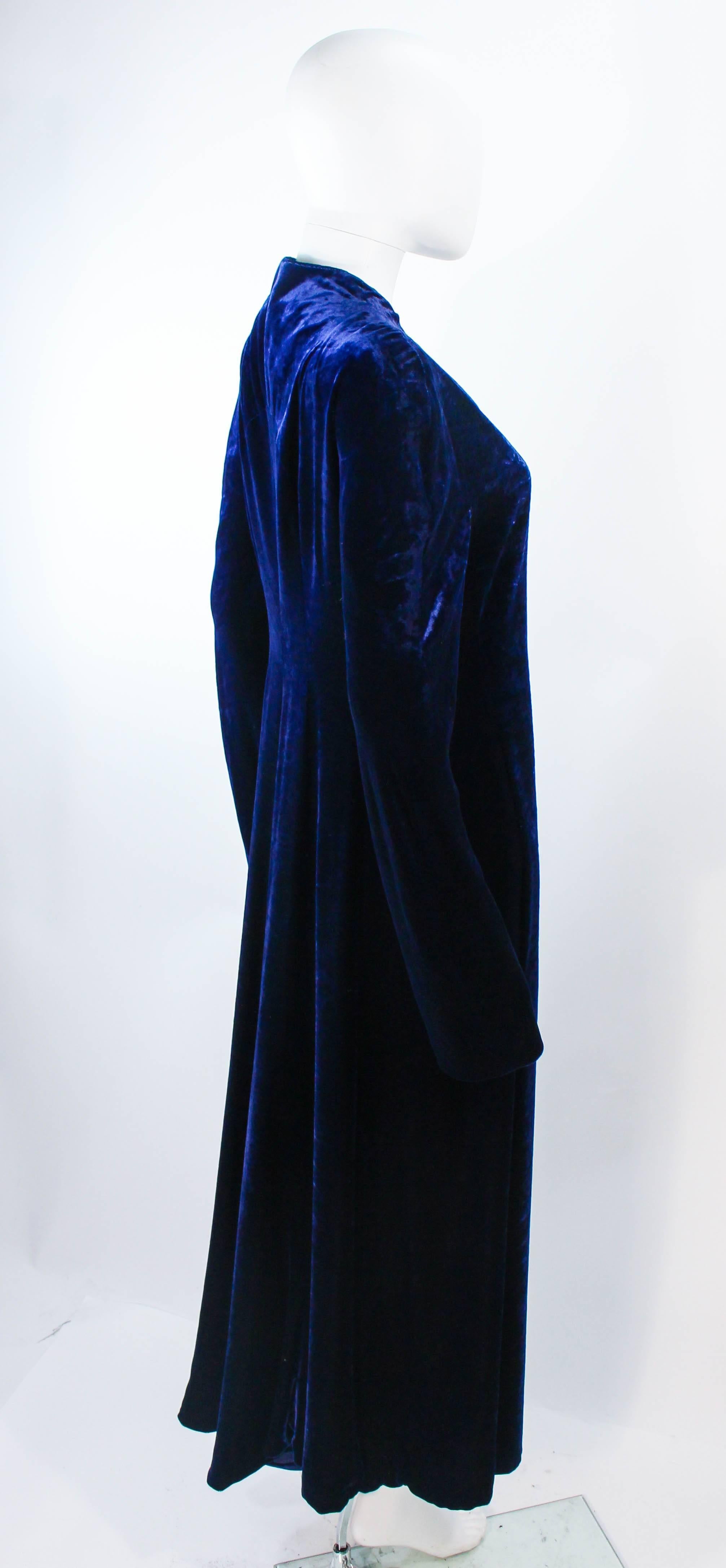 KRIZIA Royal Midnight Blue Velvet Coat Size 42 3