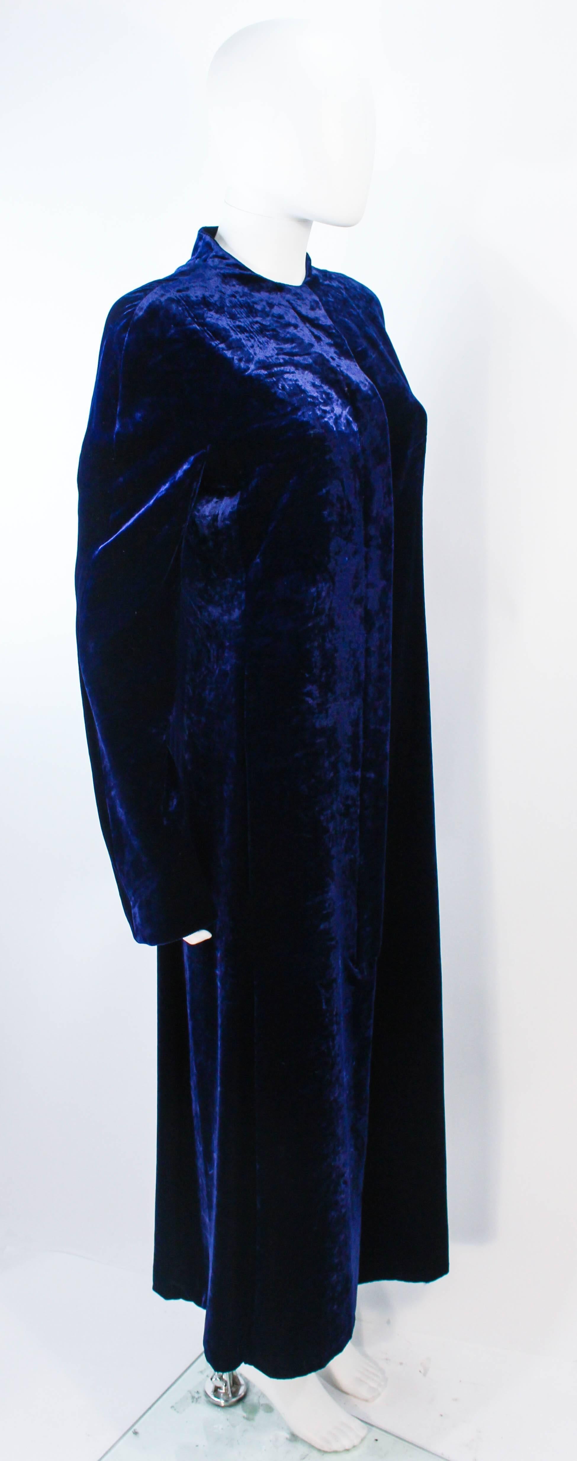 KRIZIA Royal Midnight Blue Velvet Coat Size 42 1