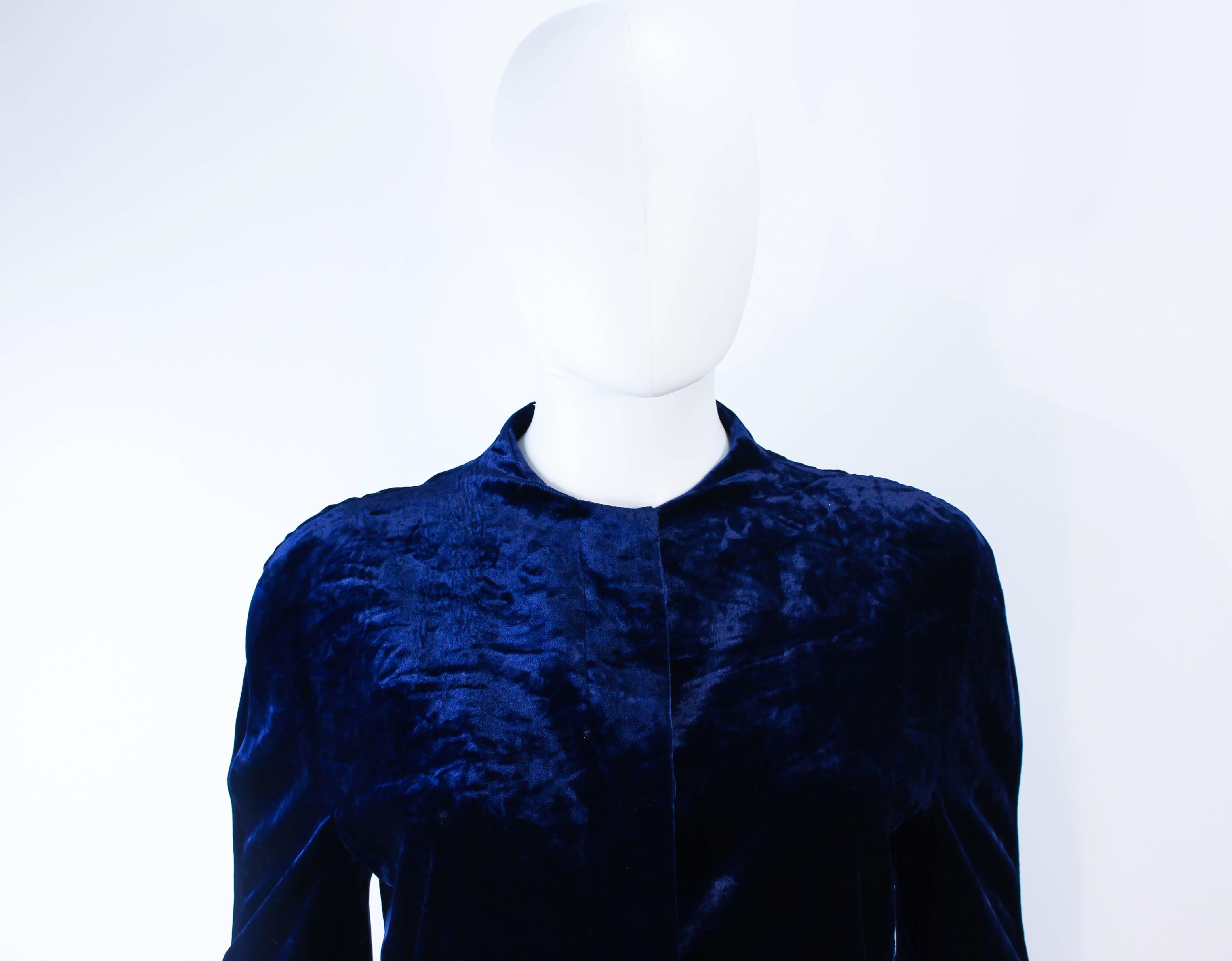 Women's KRIZIA Royal Midnight Blue Velvet Coat Size 42