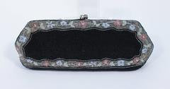 BERGDORF Vintage Made in Belgium Hand Beaded Purse With Rhinestone Closure