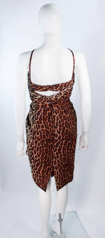 GUY LAROCHE Chiffon Animal Print Criss Cross & Draped Bustier Skirt Set Size 40 2