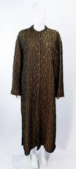 Armani Circa 1990s Bronze Olive Quilted Long Coat