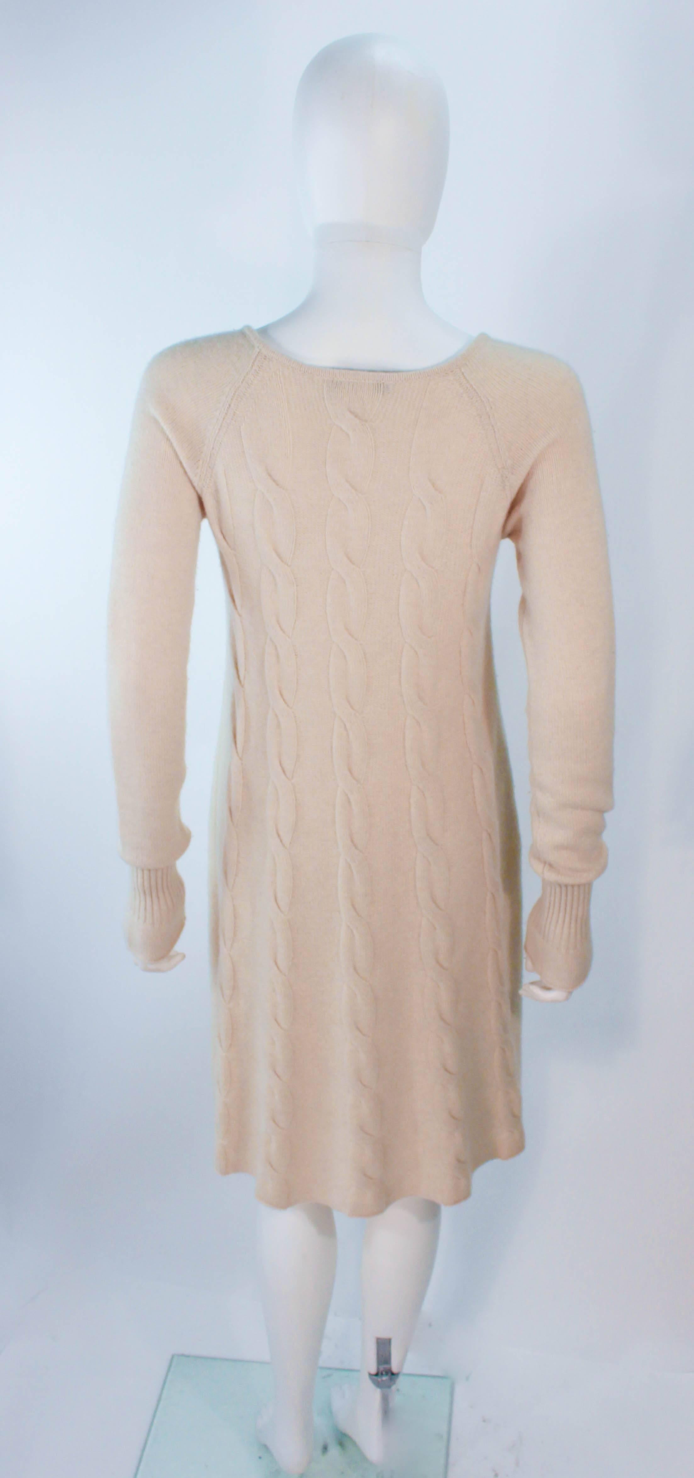 KRIZIA Cream Cashmere Knit Dress Size 42 For Sale 3