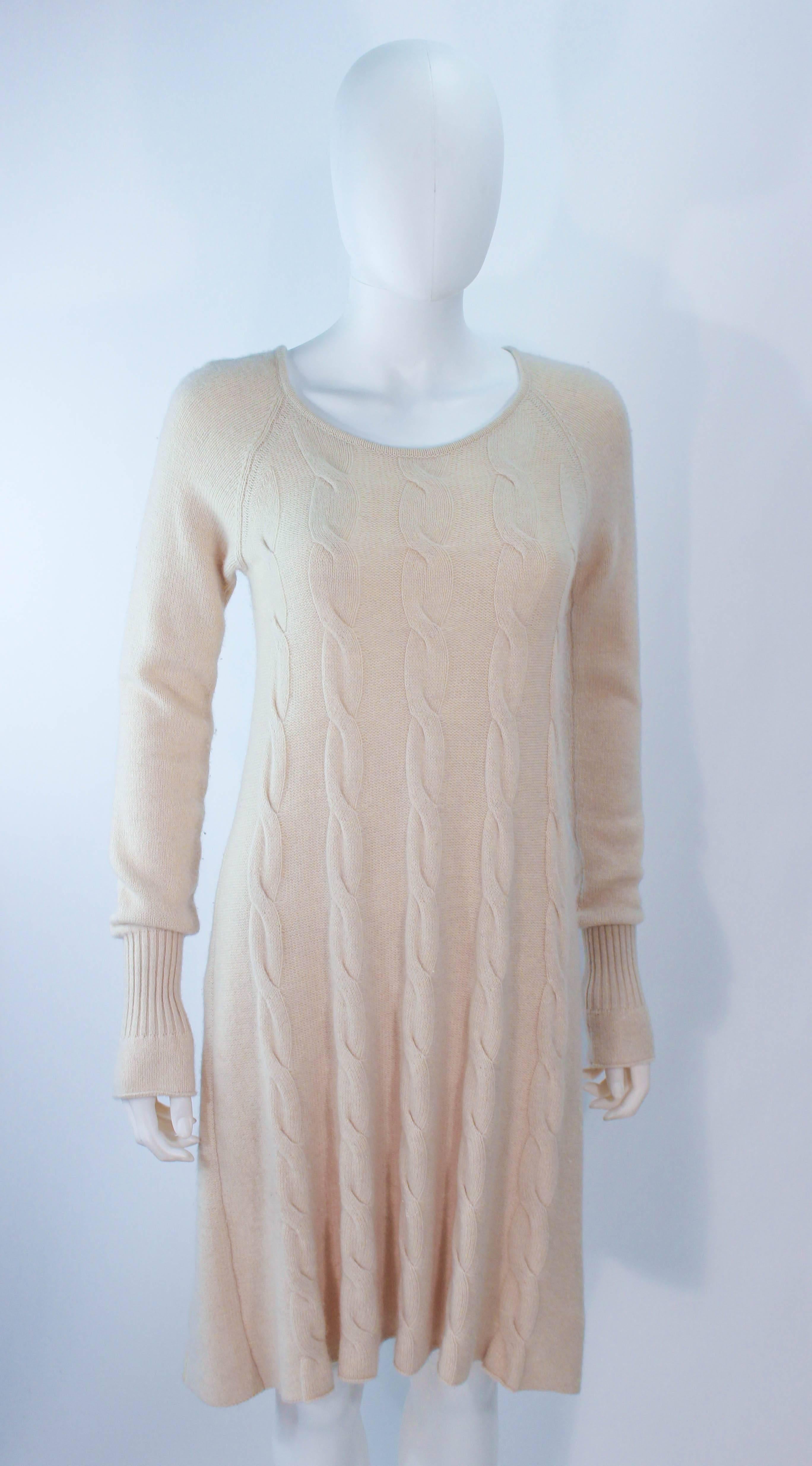 Gray KRIZIA Cream Cashmere Knit Dress Size 42 For Sale