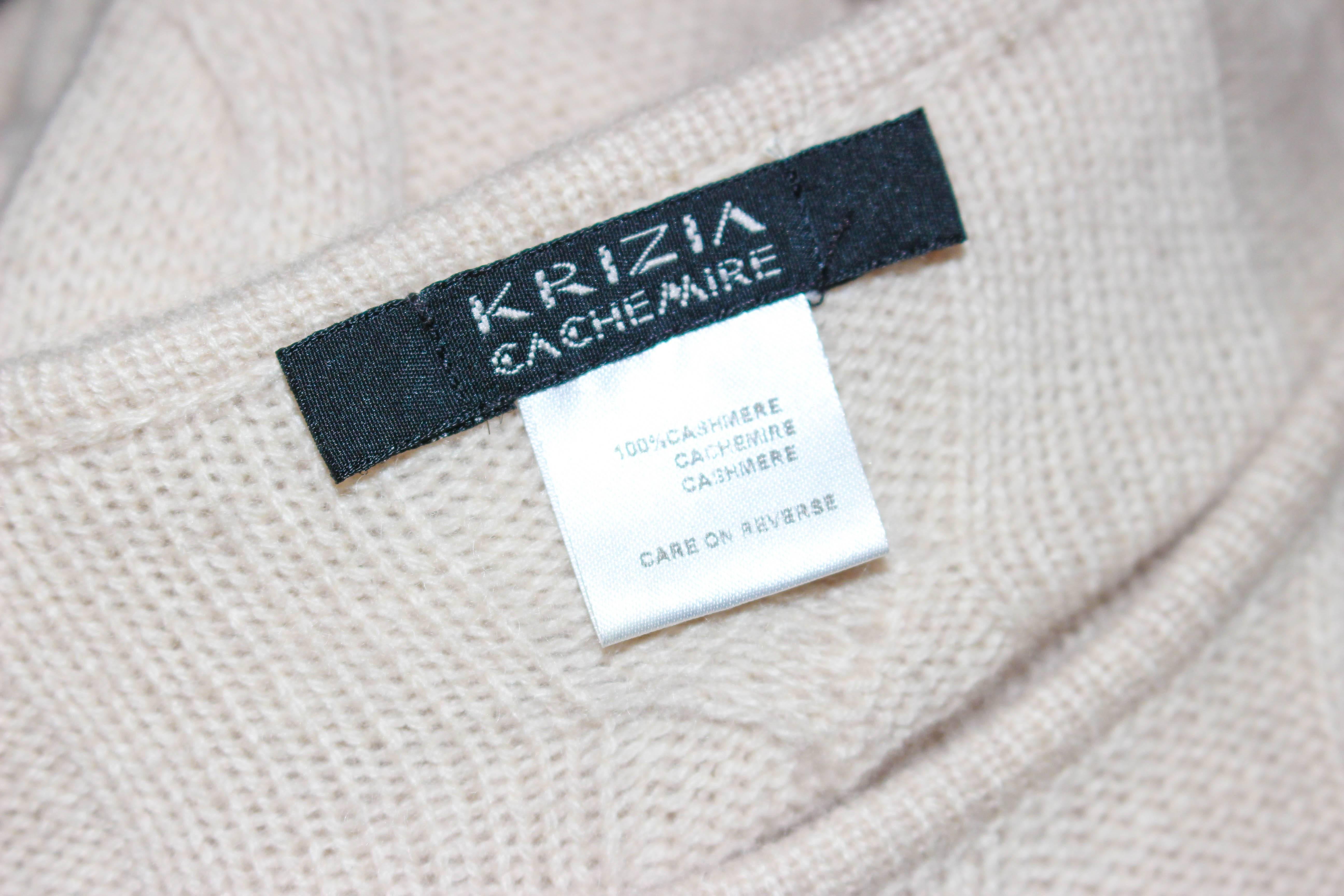 KRIZIA Cream Cashmere Knit Dress Size 42 For Sale 4